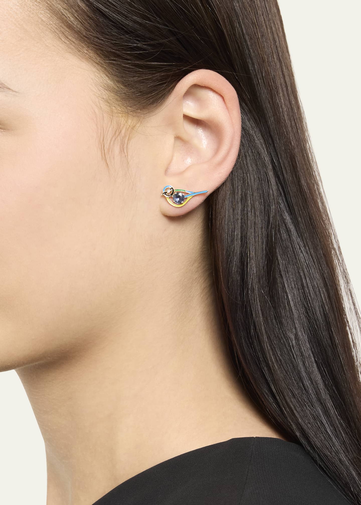 Alice Van Cal 18K Yellow Gold Bird Earring Halo, Single Image 2 of 4