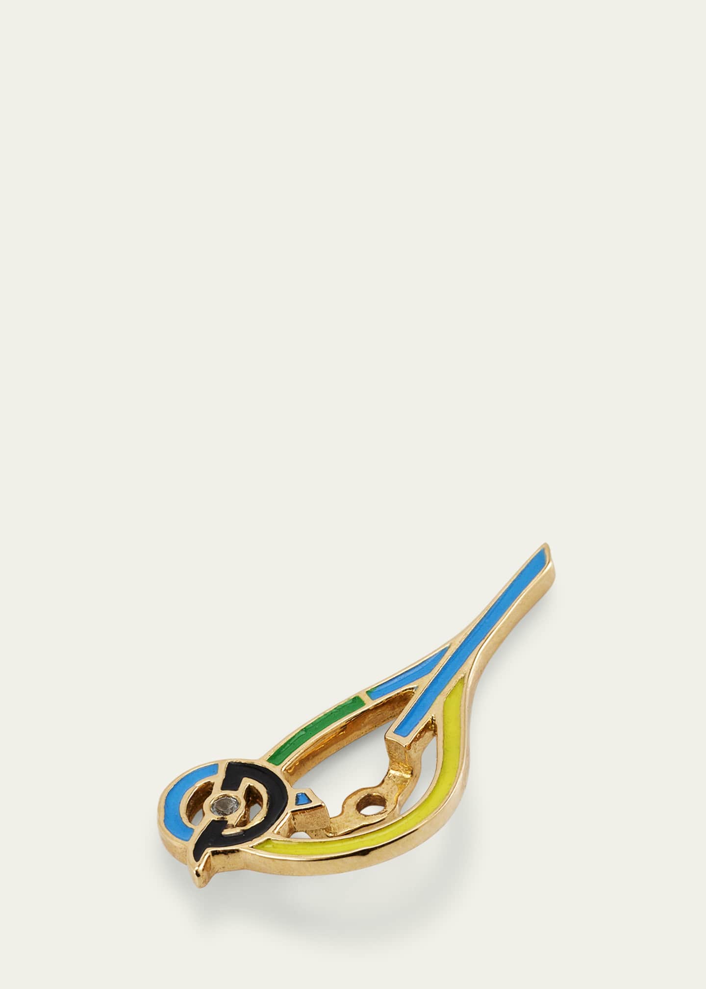 Alice Van Cal 18K Yellow Gold Bird Earring Halo, Single Image 3 of 4