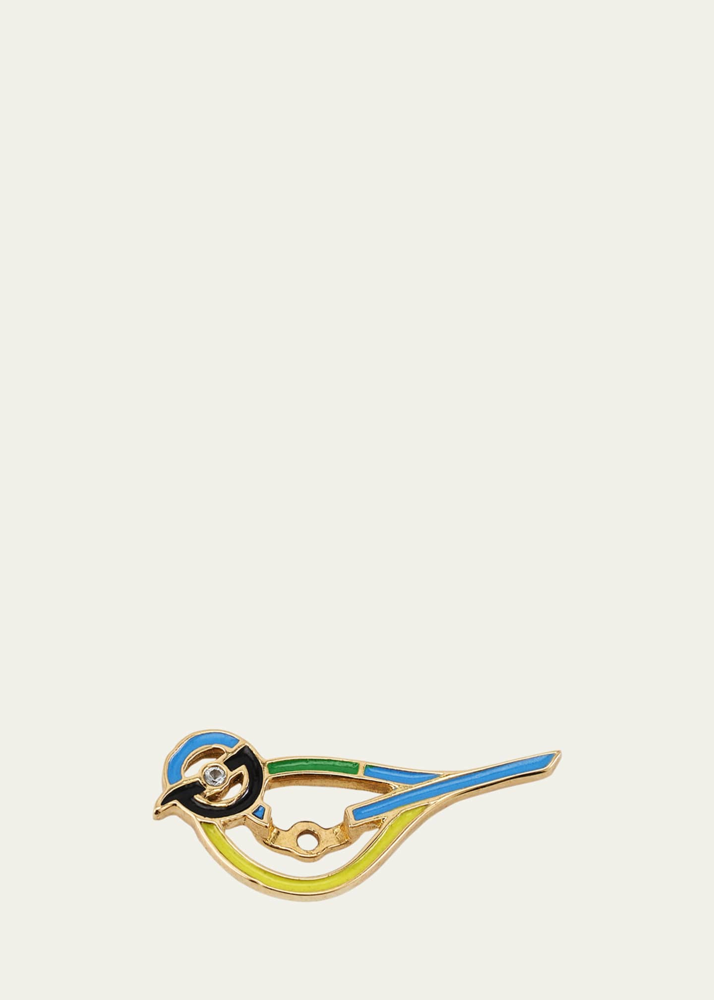 Alice Van Cal 18K Yellow Gold Bird Earring Halo, Single Image 1 of 4