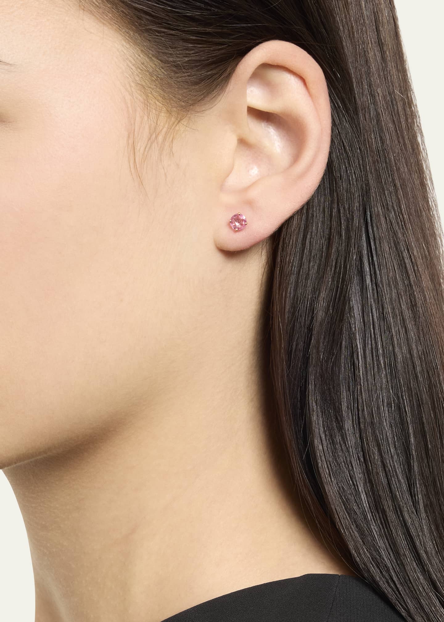 Alice Van Cal 18K Rose Gold Pink Sapphire Stud Earrings Image 2 of 4