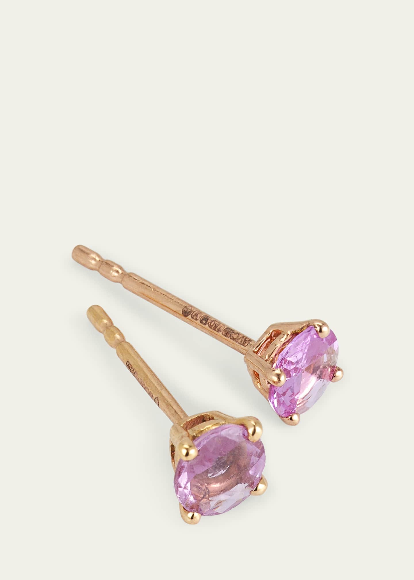 Alice Van Cal 18K Rose Gold Pink Sapphire Stud Earrings Image 3 of 4