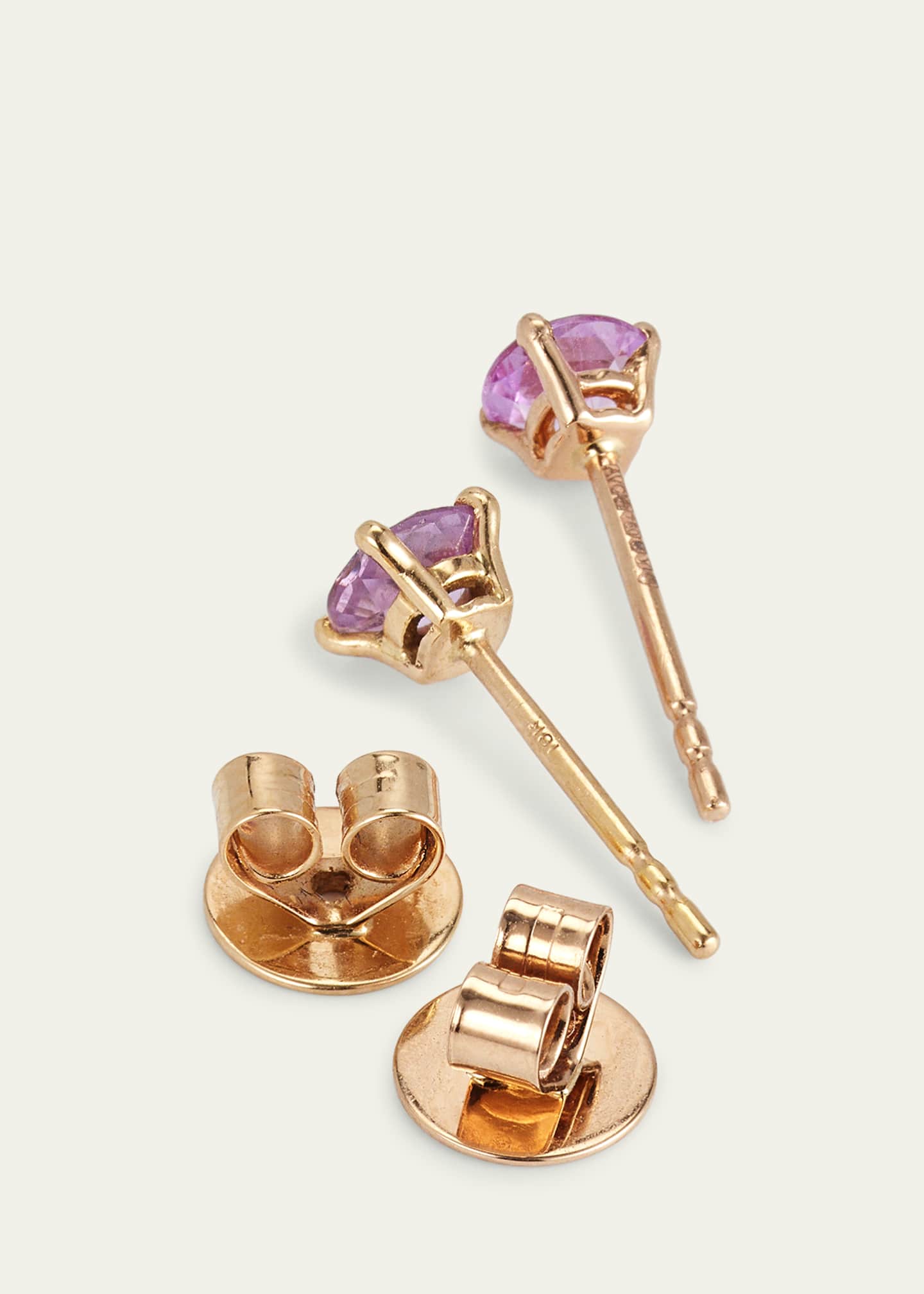 Alice Van Cal 18K Rose Gold Pink Sapphire Stud Earrings Image 4 of 4