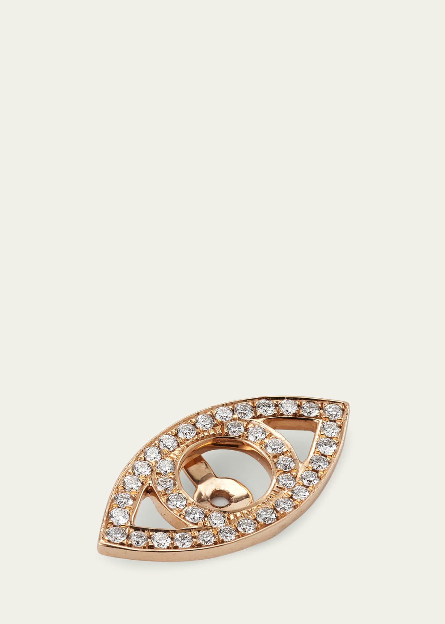 Alice Van Cal 18K Rose Gold Diamond Eye Earring Halo, Single Image 3 of 4