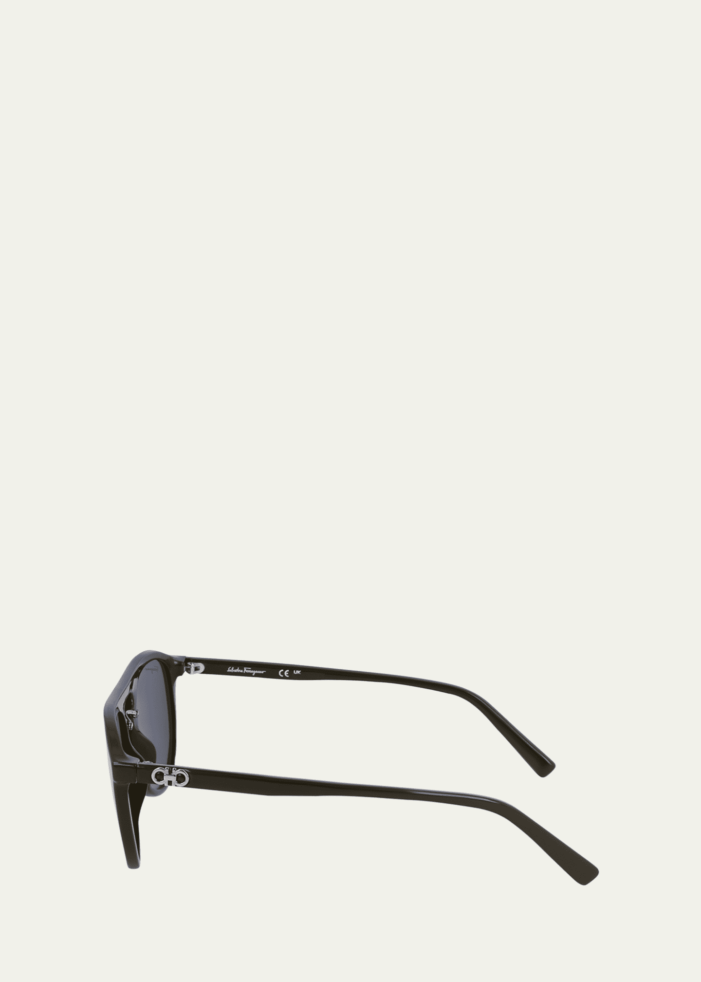 Ferragamo Men's Gancini Plastic Aviator Sunglasses Image 3 of 3