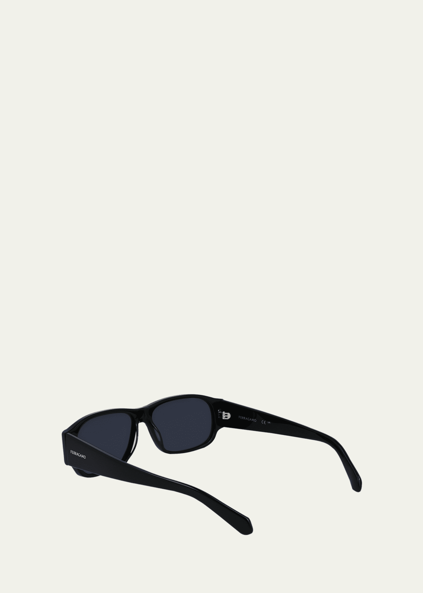 Ferragamo Men's Classic Logo Acetate Rectangle Sunglasses Image 3 of 5