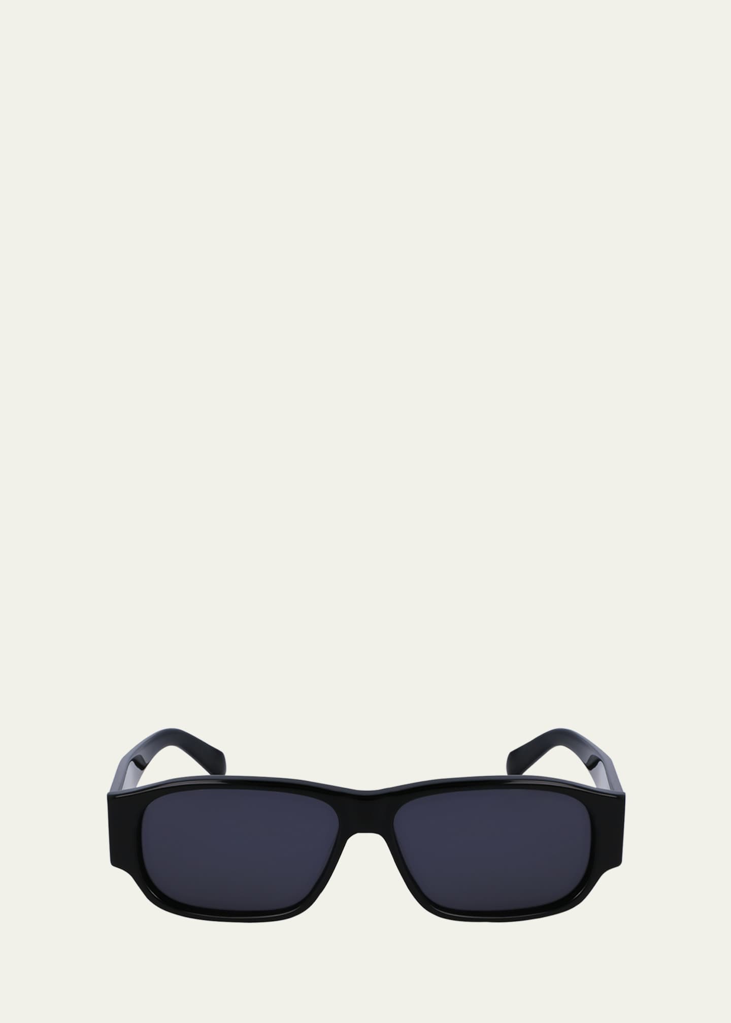Ferragamo Men's Classic Logo Acetate Rectangle Sunglasses Image 1 of 5