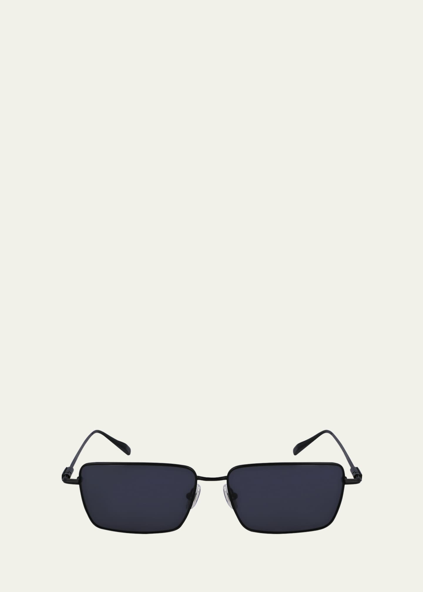 Ferragamo Men's Gancini Evolution Metal Rectangle Sunglasses Image 1 of 5
