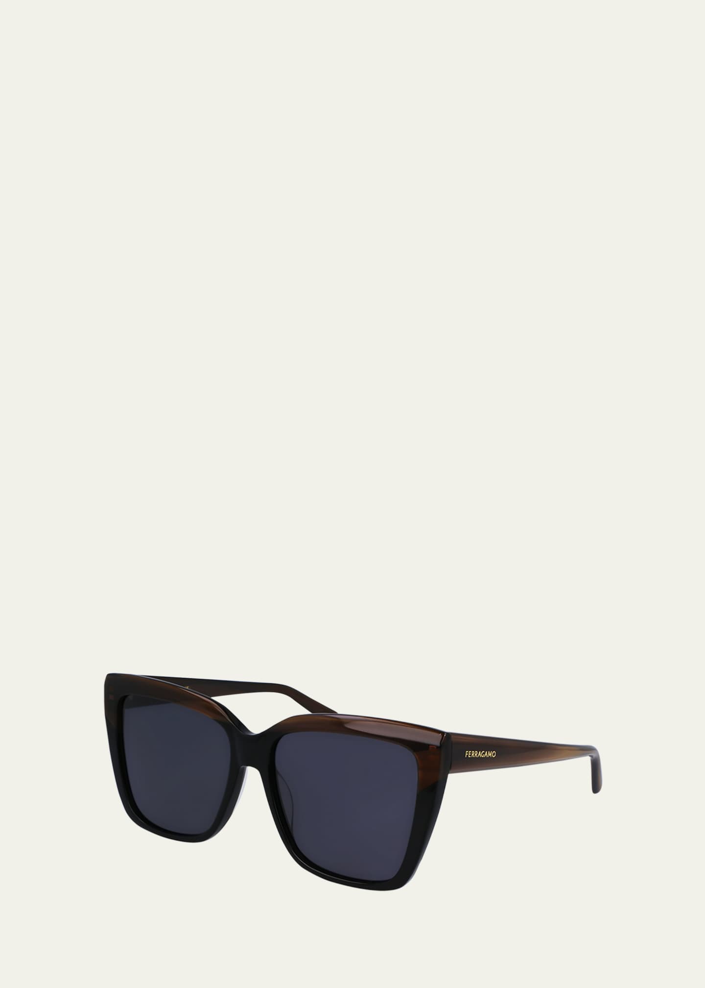 Ferragamo Sleek Logo Acetate Square Sunglasses Image 2 of 3
