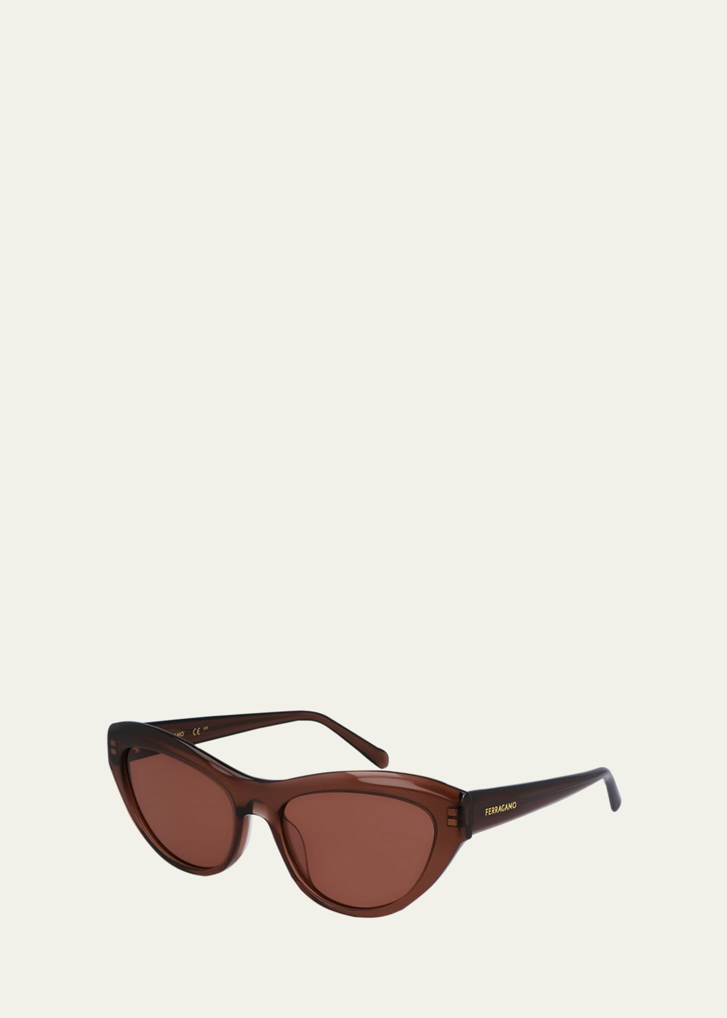 Ferragamo Sleek Logo Acetate Cat-Eye Sunglasses Image 2 of 3