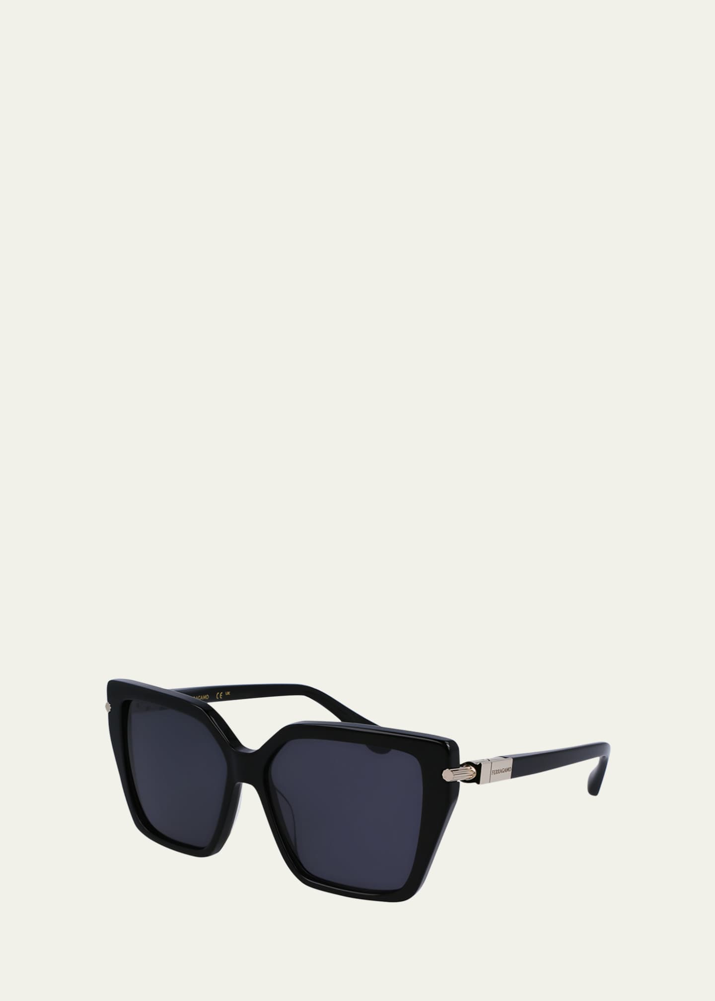 Ferragamo Black Metal Sunglasses