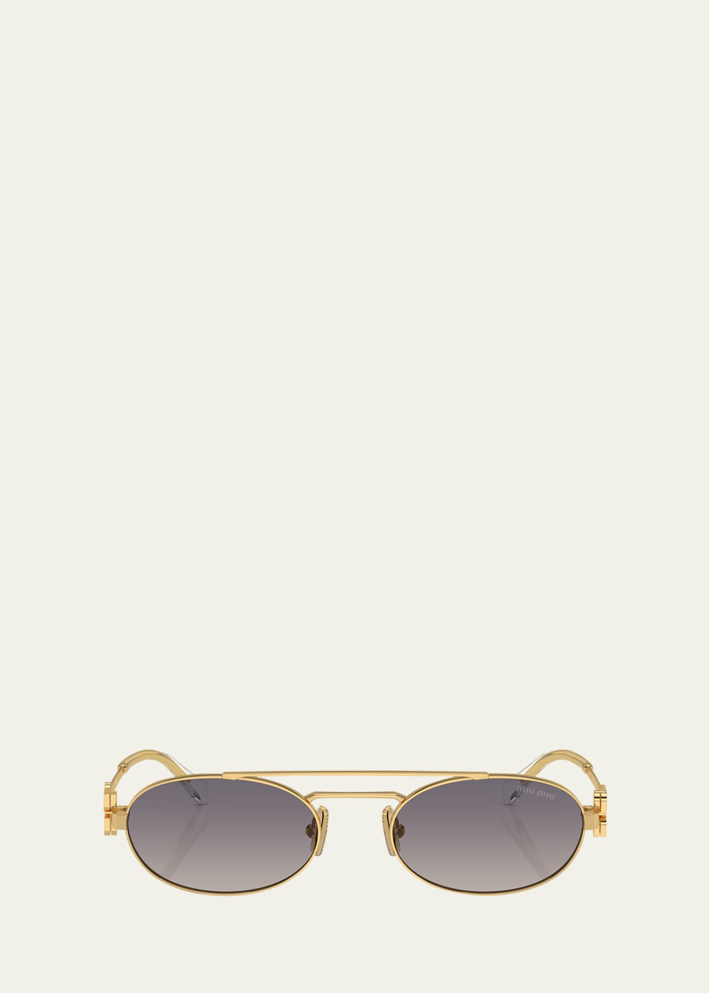 Miu Miu Gradient Metal Oval Sunglasses