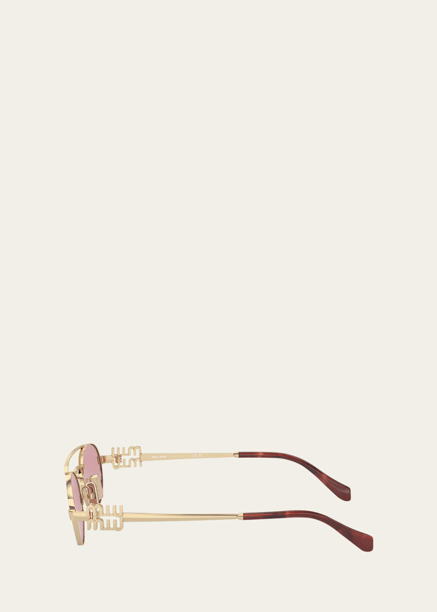 Miu Miu アビエーター サングラス サテンゴールドフレーム ユニセックス Miu Miu Eyewear オーバルフレーム サングラス | ゴールドトーン