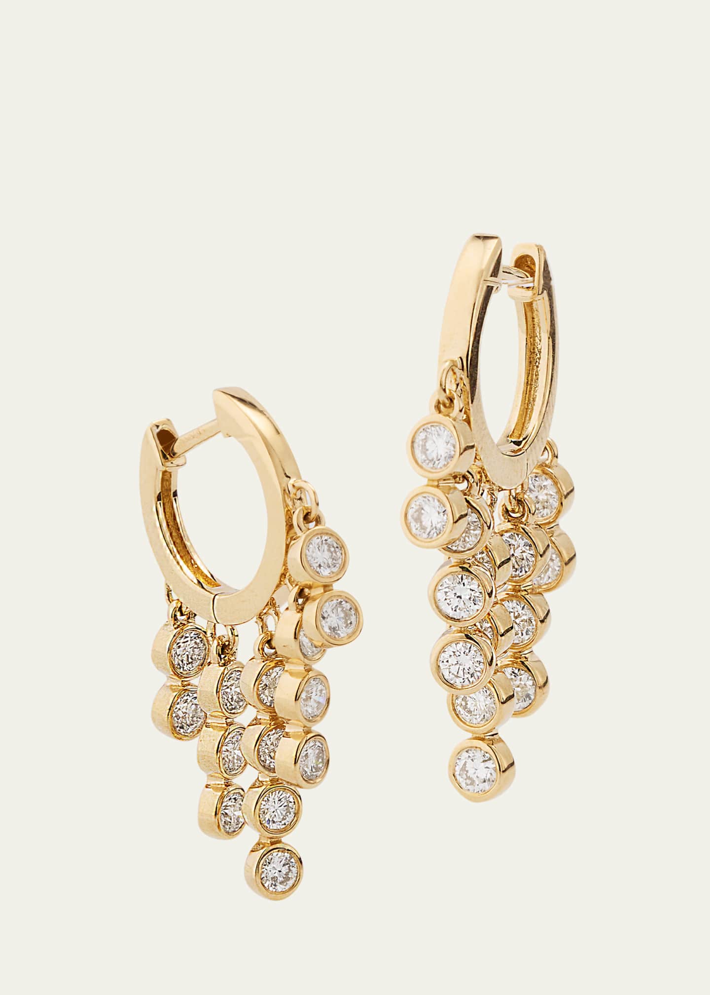 Gold Fringe Huggie Hoop Earrings