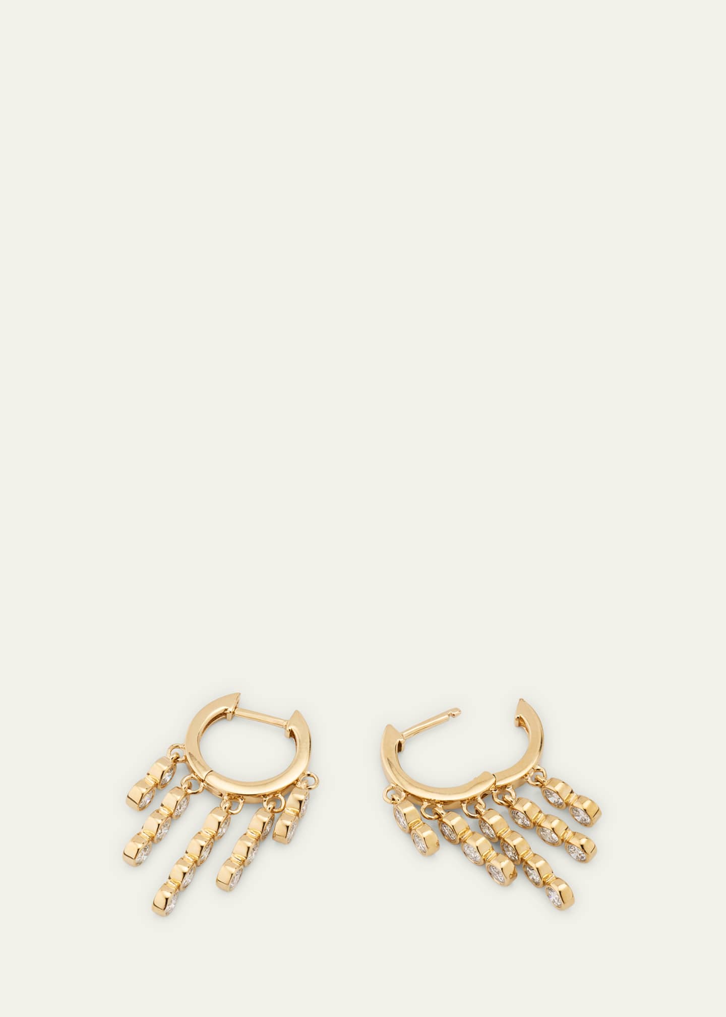 Gold Fringe Huggie Hoop Earrings main image 0
