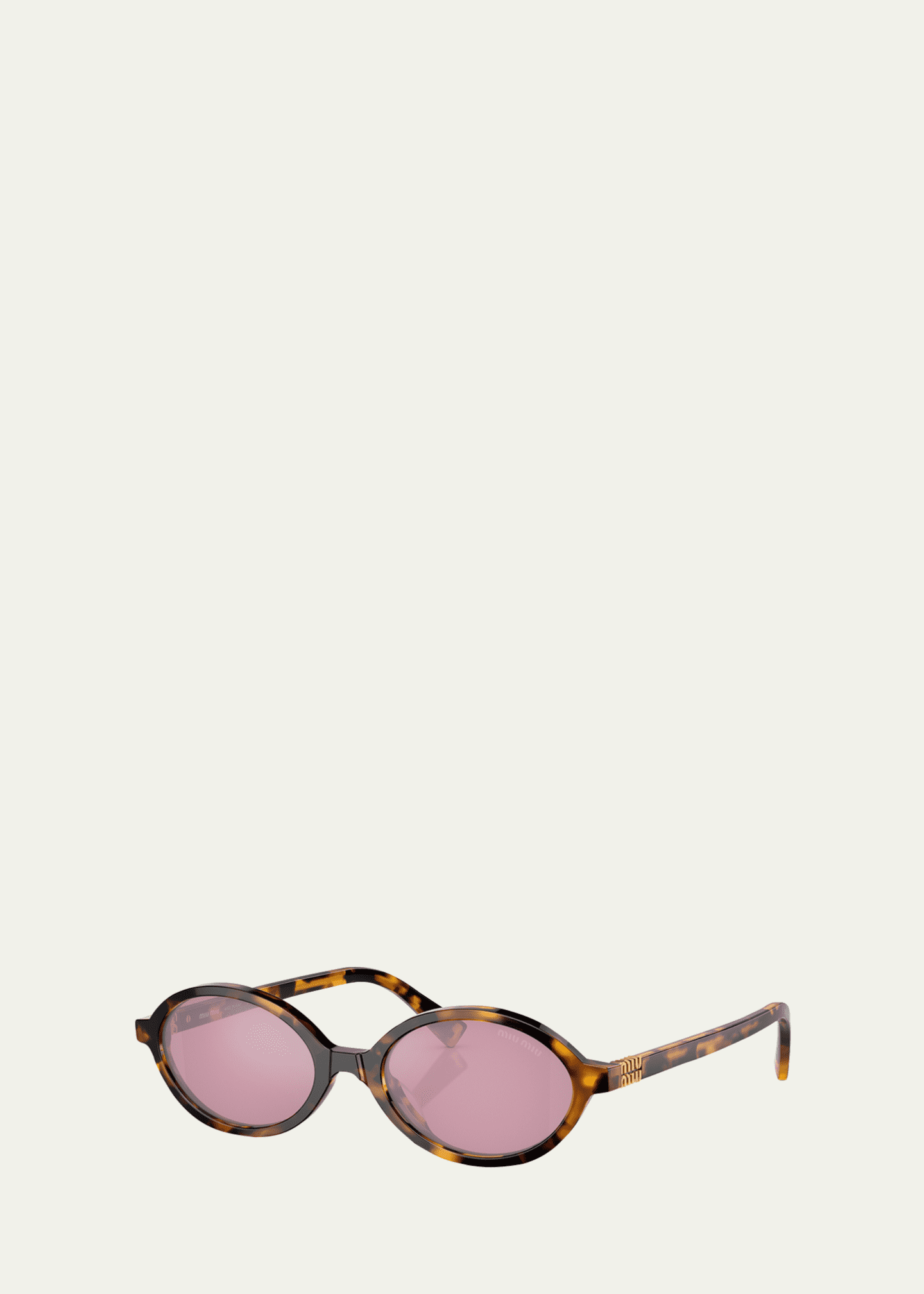 Miu Miu Mirrored Acetate Oval Sunglasses Image 2 of 3