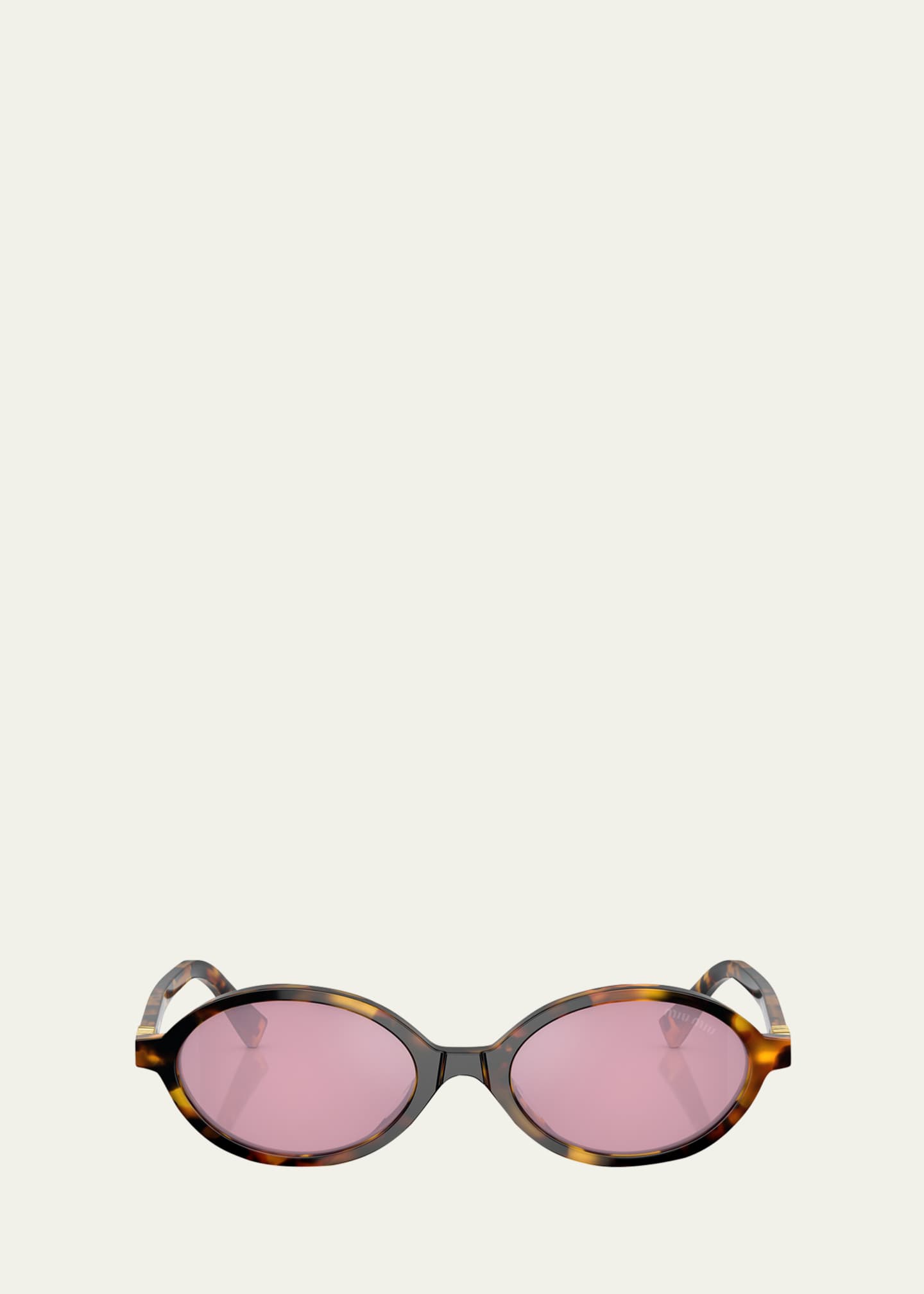 Miu Miu Mirrored Acetate Oval Sunglasses Image 1 of 3