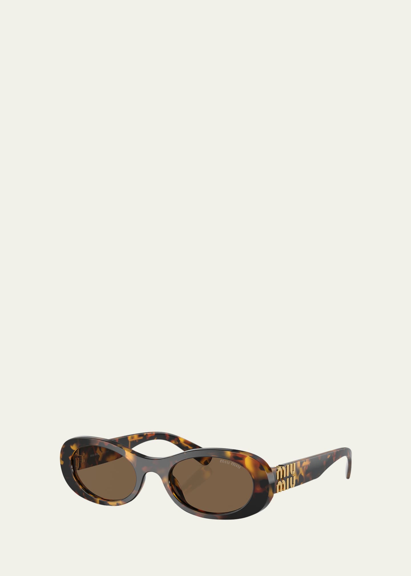 Miu Miu Logo Acetate Oval Sunglasses - Bergdorf Goodman