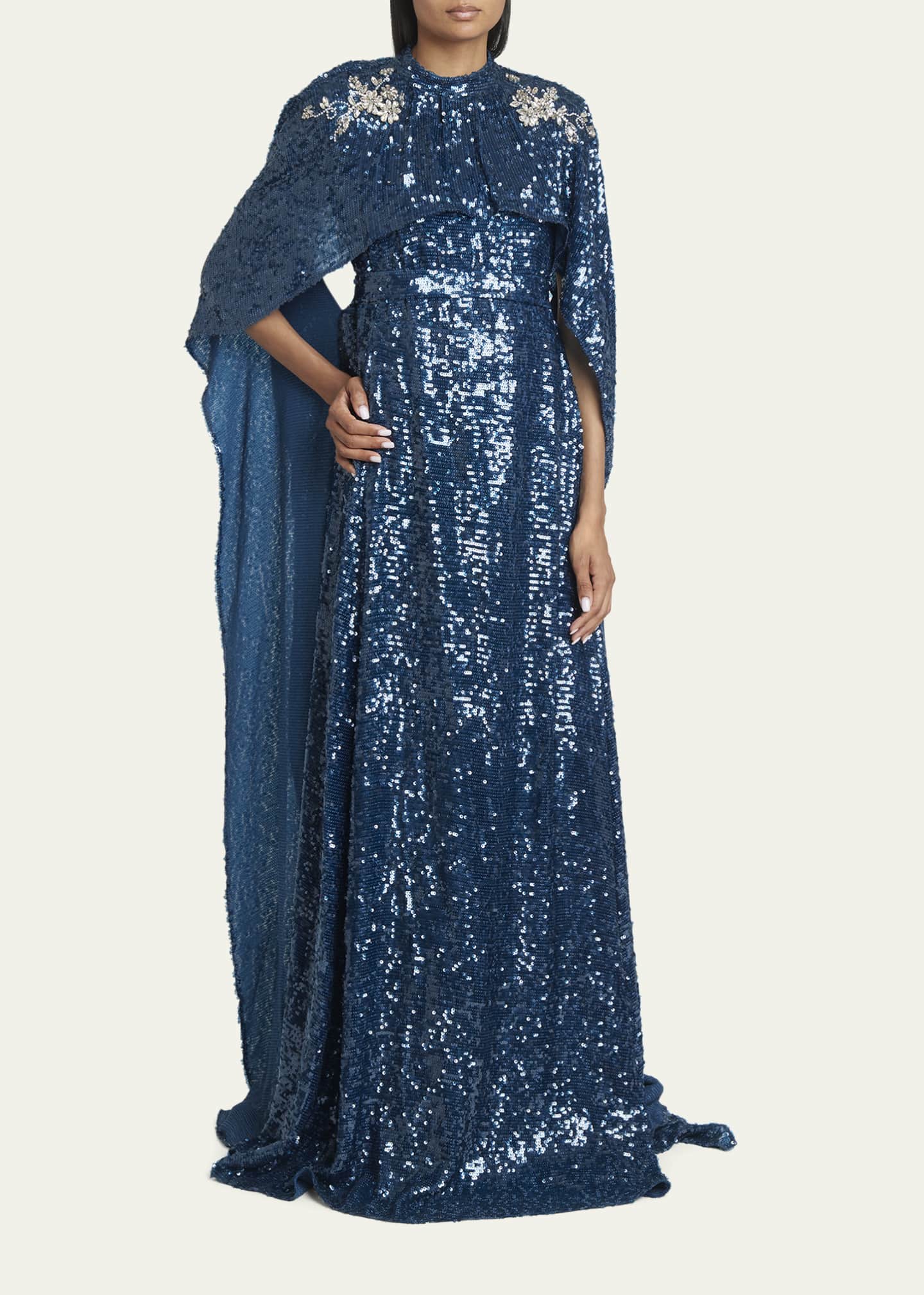 Cape effect on sale gown