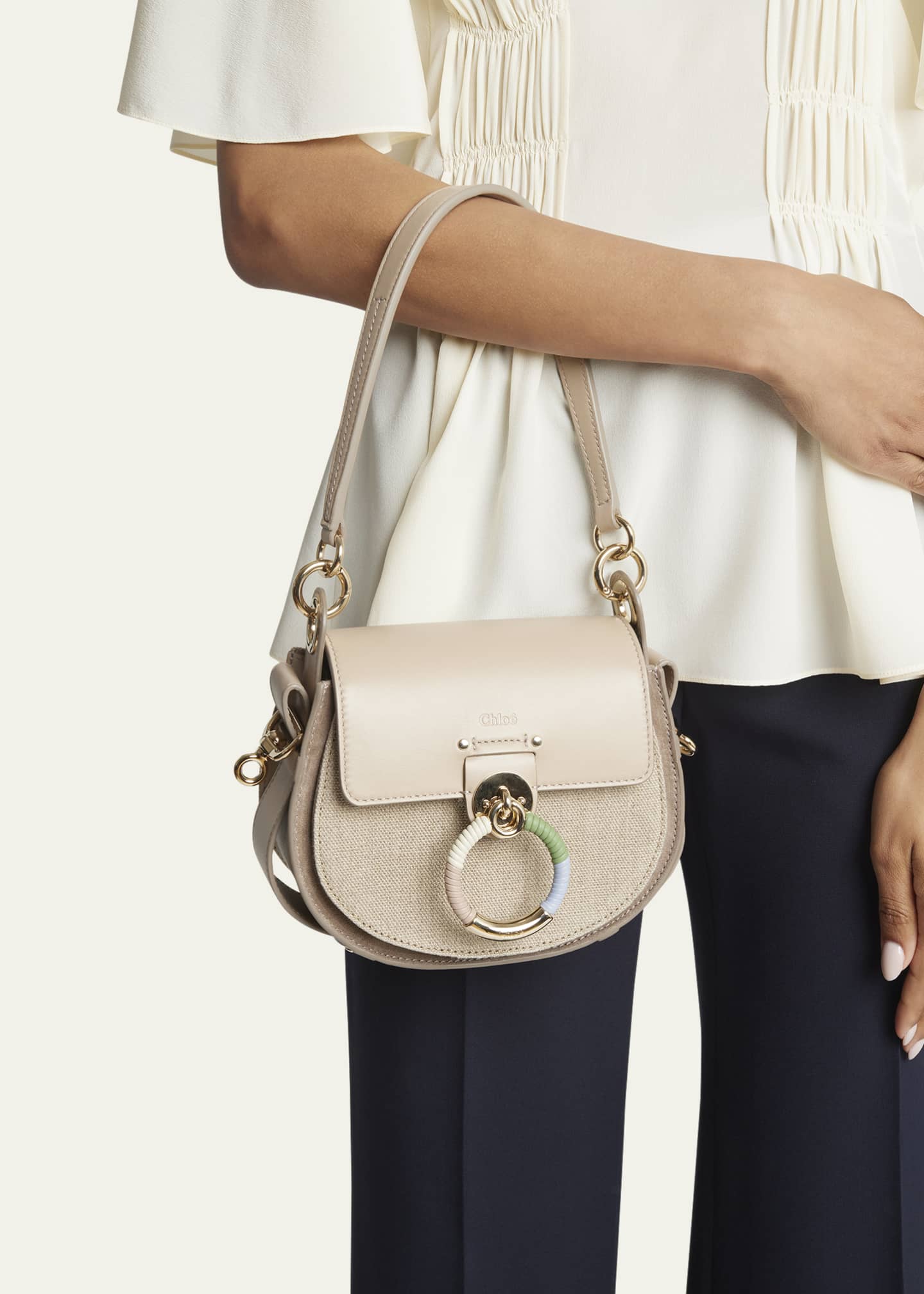 Chloe Tess Canvas Saddle Crossbody Bag