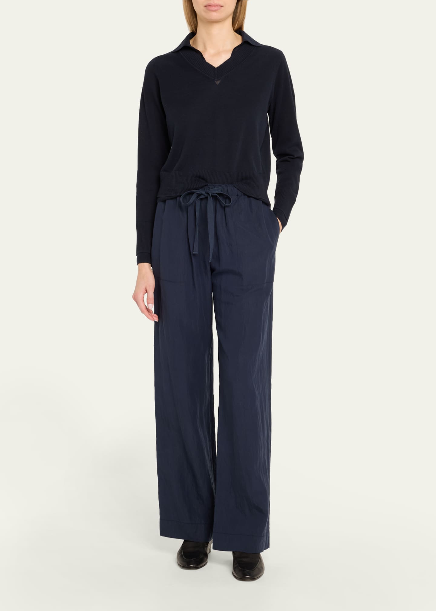 Vince Mid-Rise Wide-Leg Utility Drawstring Pants Image 2 of 5
