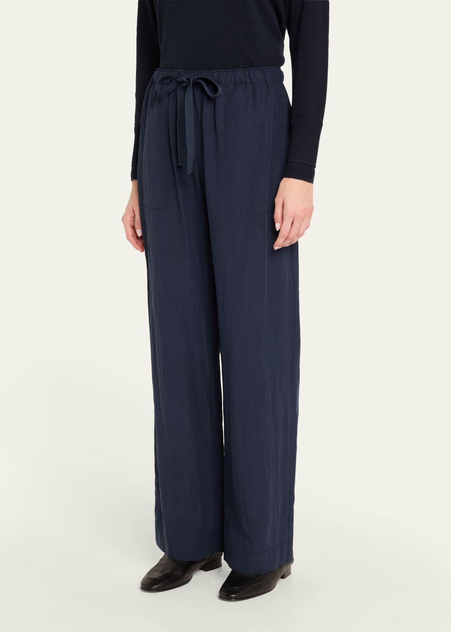 Vince Mid-Rise Wide-Leg Utility Drawstring Pants Image 4 of 5