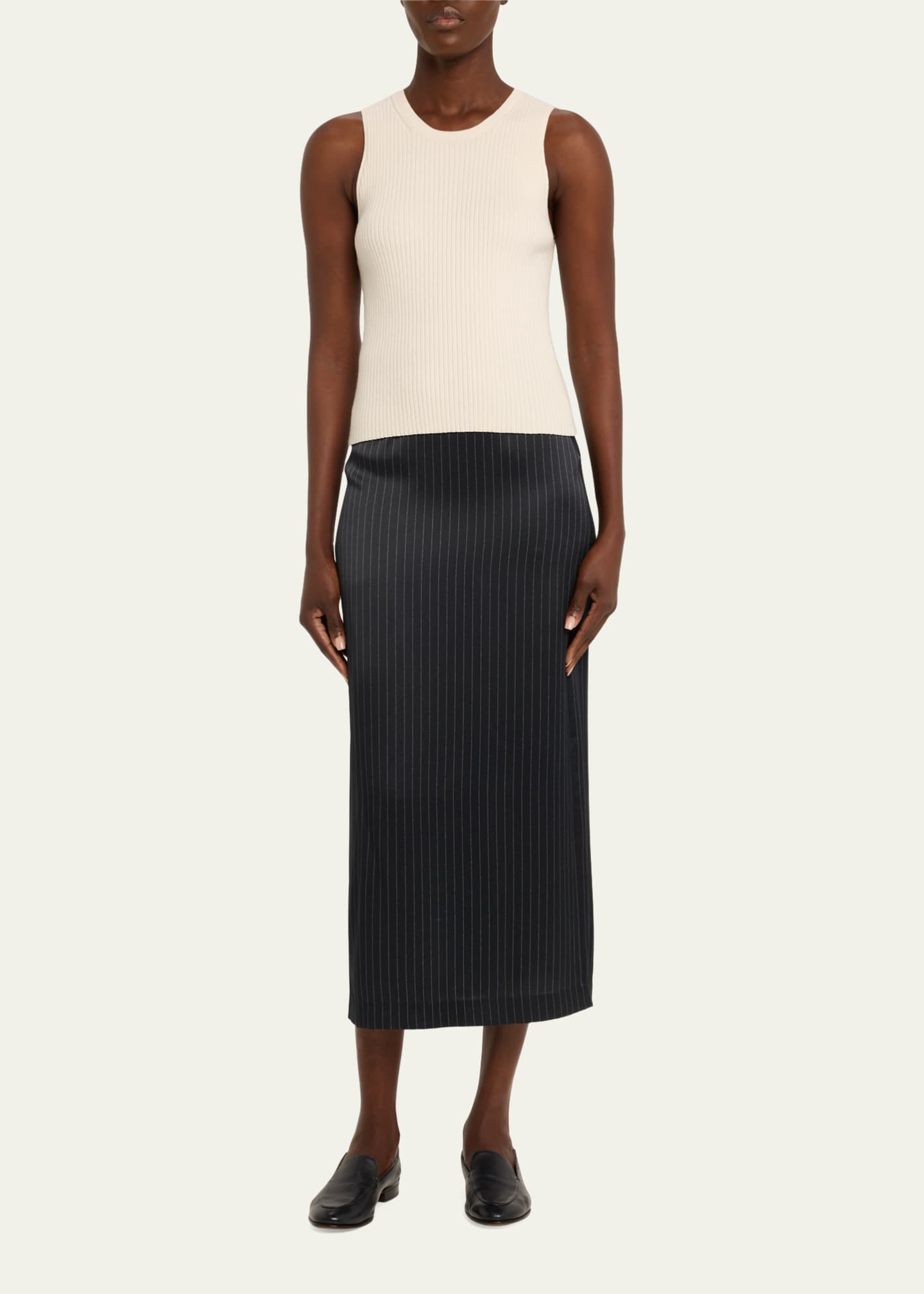 Vince Ribbed HighNeck Tank Top Bergdorf Goodman