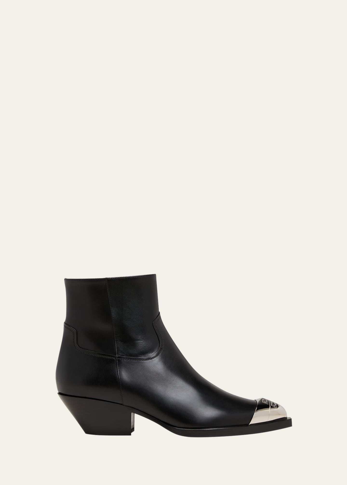 Givenchy Calfskin 4G Metal-Toe Western Booties - Bergdorf Goodman