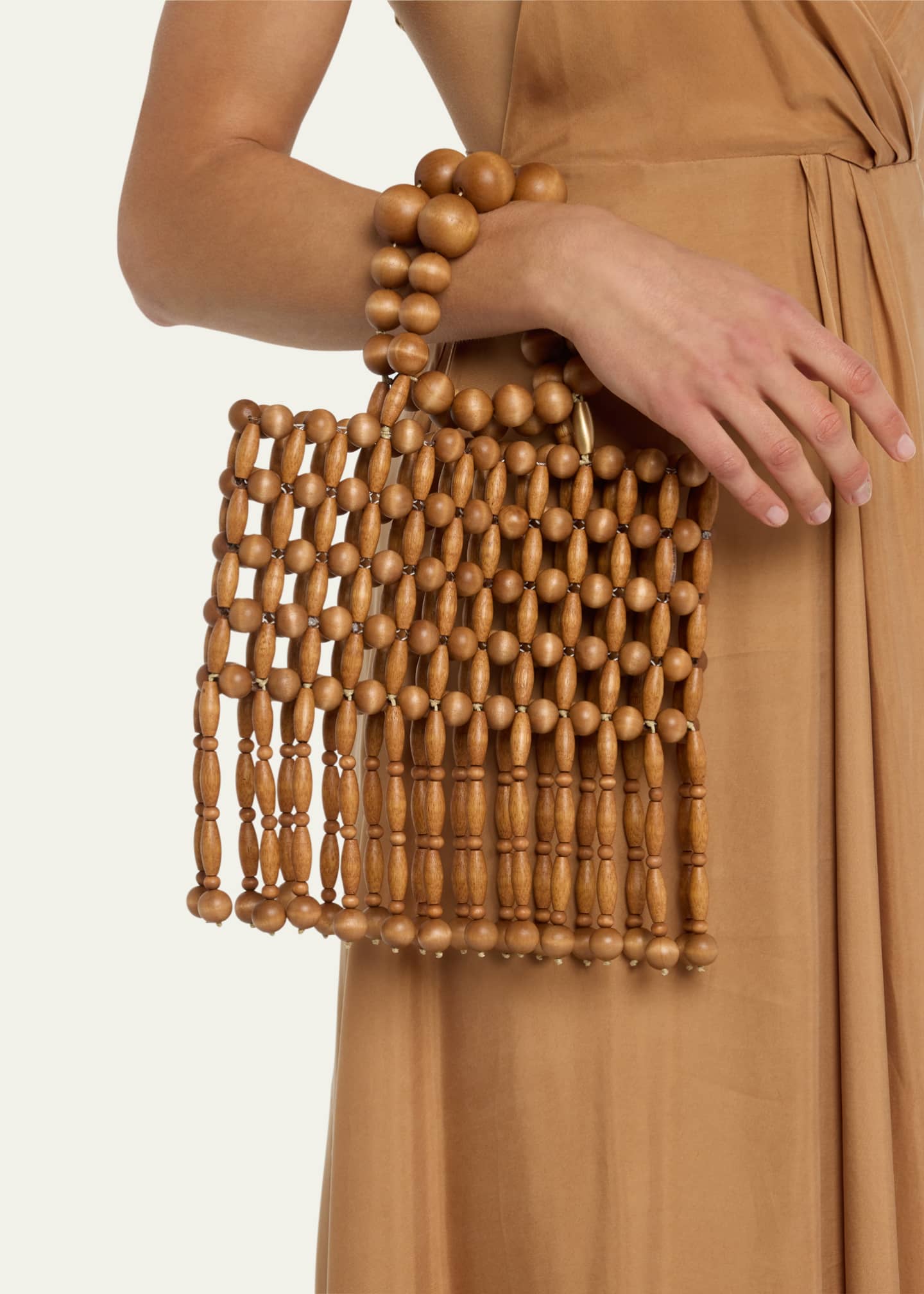 Cult Gaia Clara Fringe Wood Top Handle Bag Bergdorf Goodman