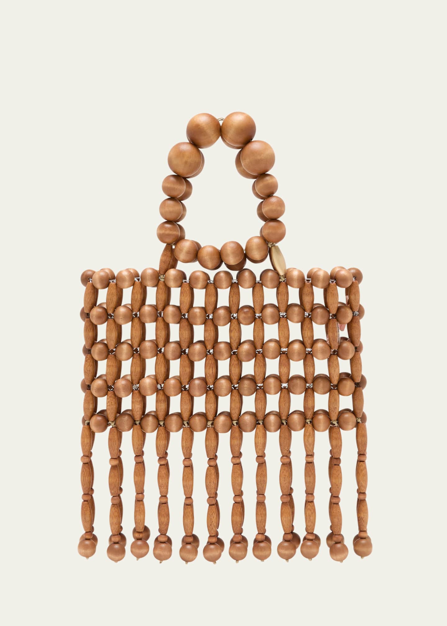 Cult Gaia Clara Fringe Wood Top Handle Bag Bergdorf Goodman