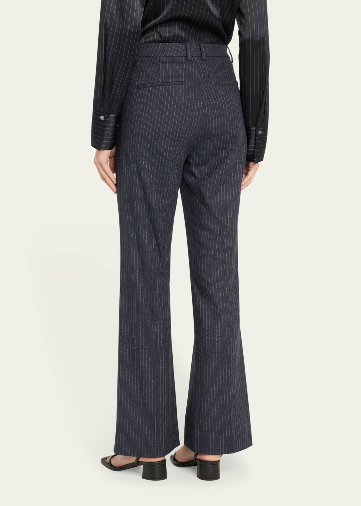 Vince Pinstripe Wool-Blend Flannel Trousers - Bergdorf Goodman