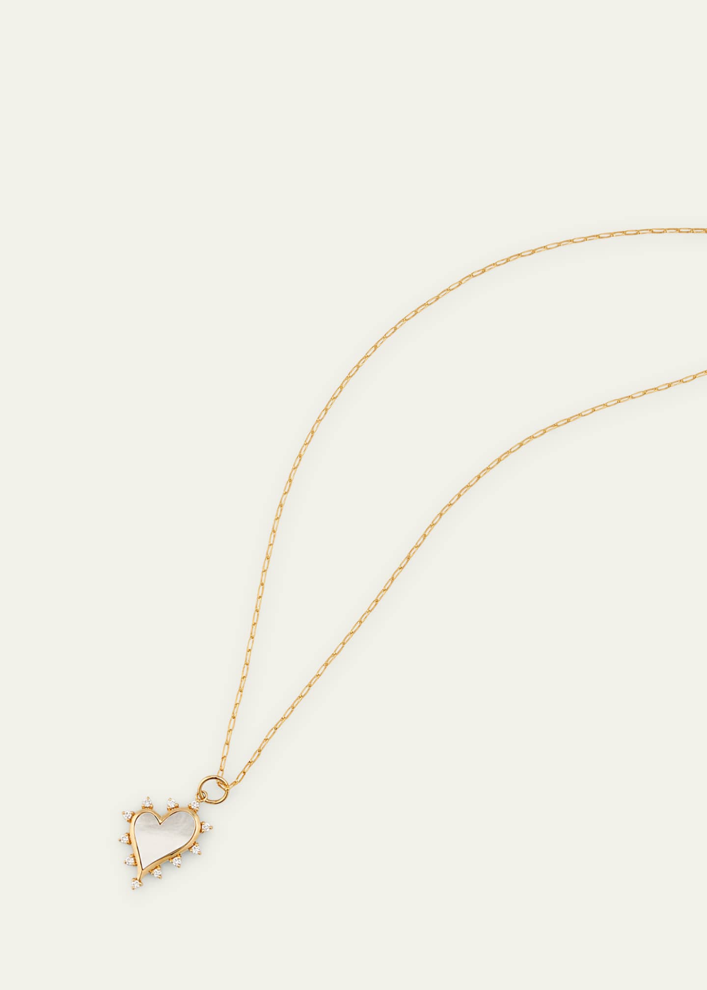 Monica Rich Kosann Mother of Pearl Heart Necklace with Diamonds Image 3 of 4