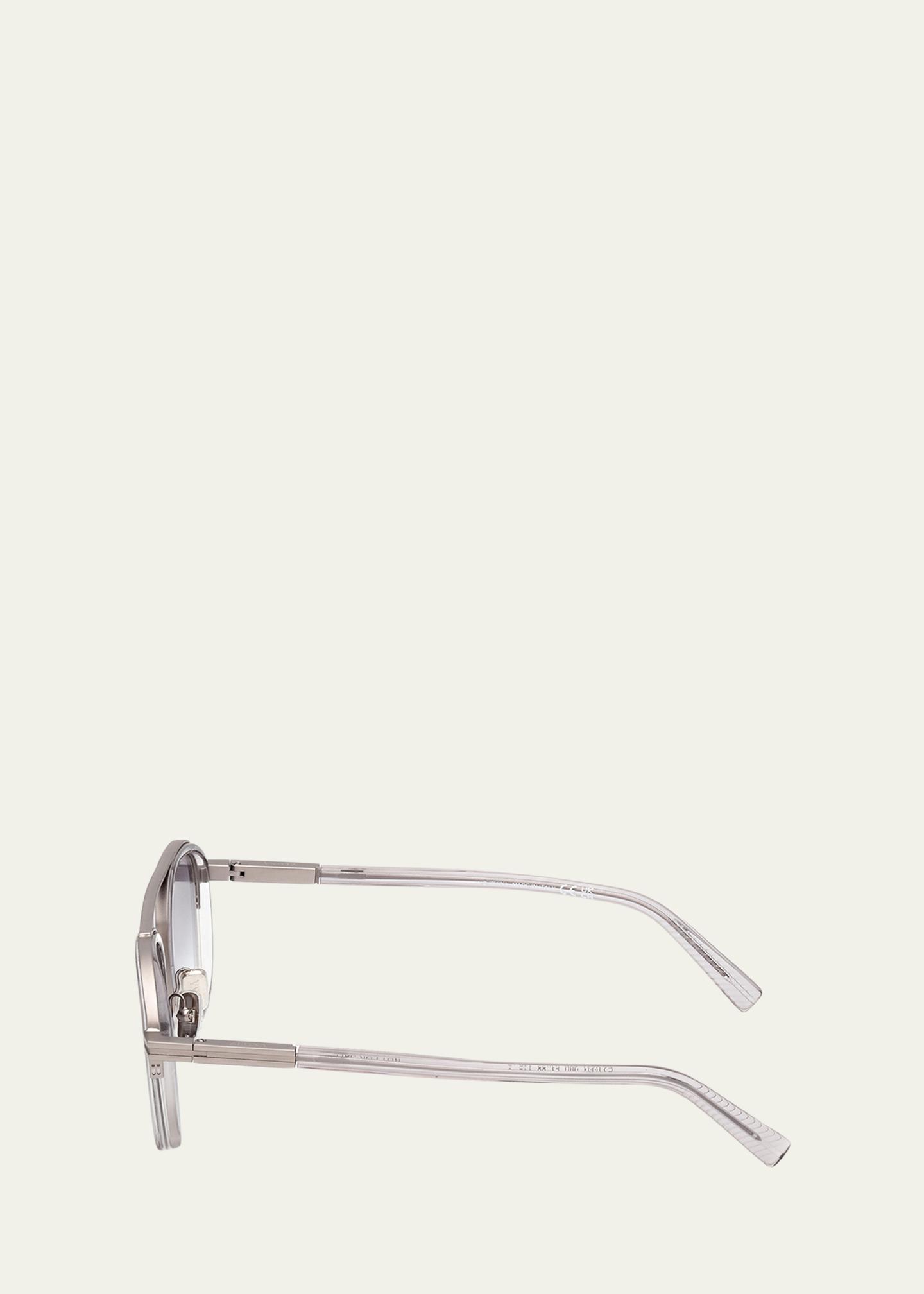 ZEGNA Men's Orizzonte I Geometric Acetate and Metal Sunglasses