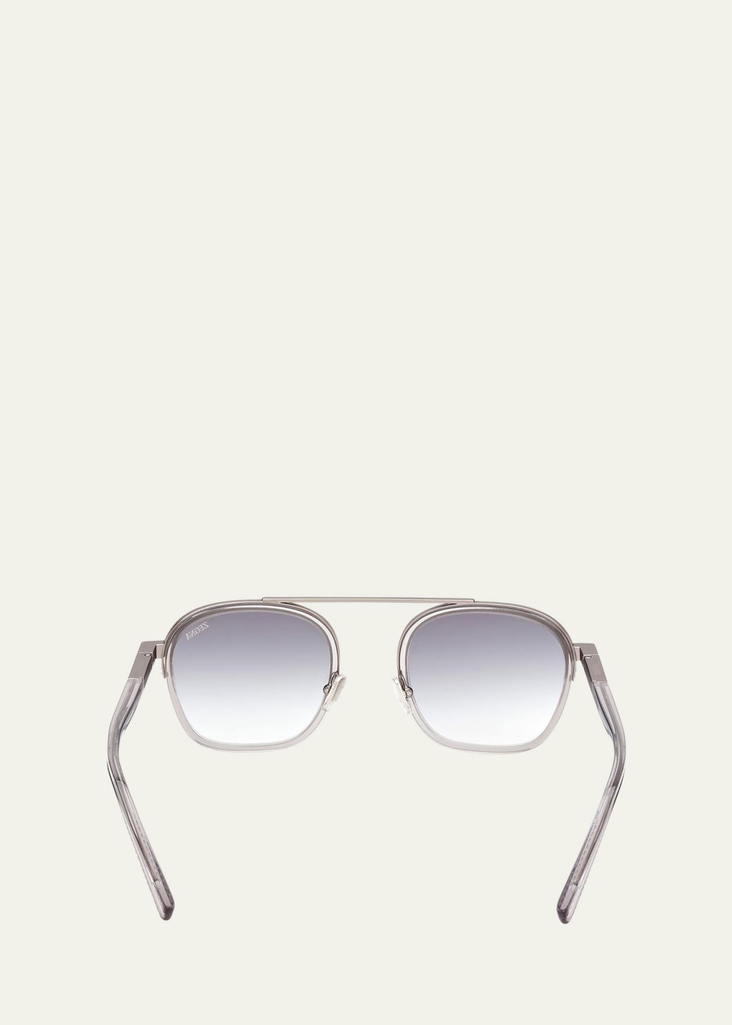 ZEGNA Men's Orizzonte I Geometric Acetate and Metal Sunglasses