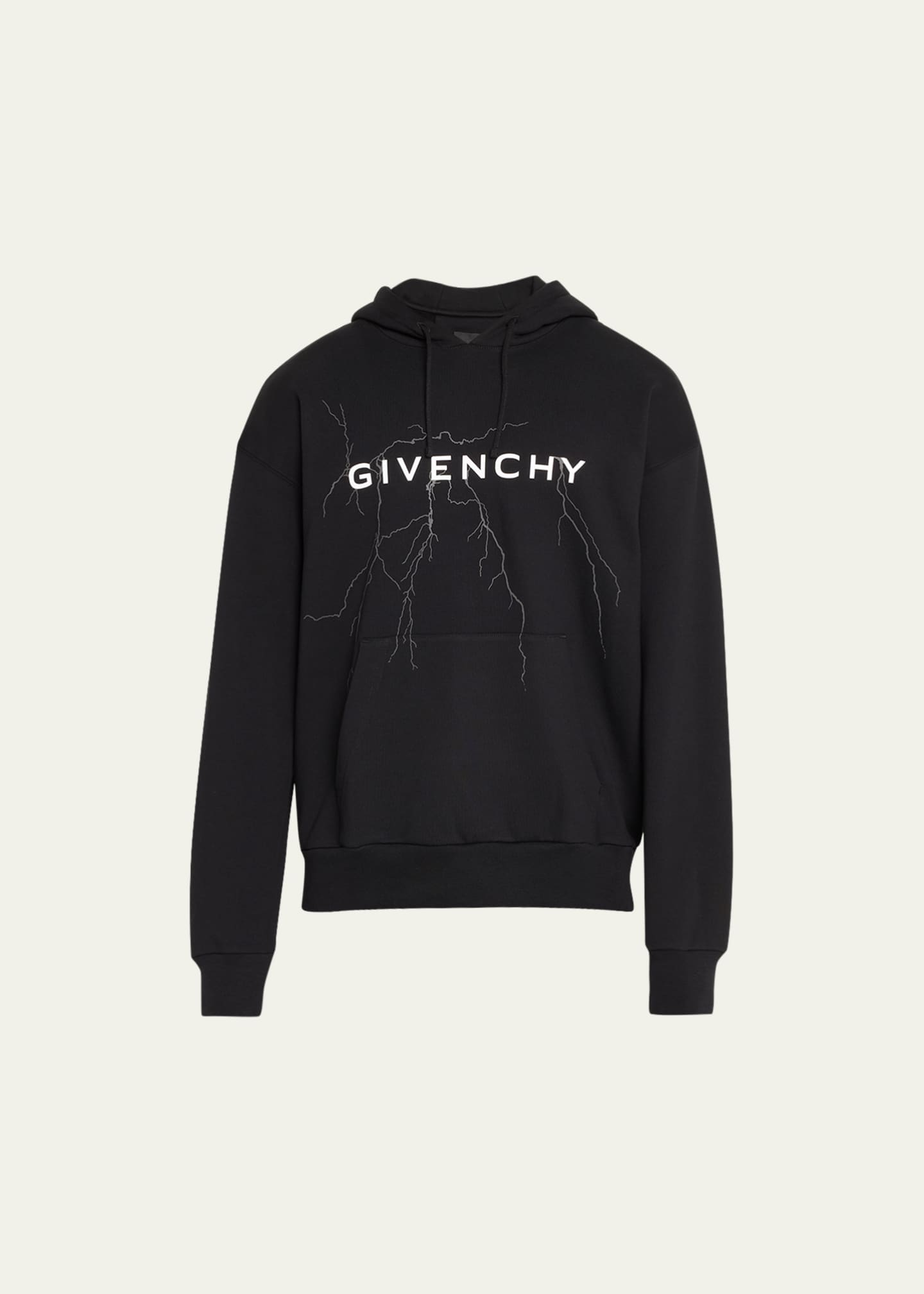 Givenchy Men's Terry Lightning Logo Hoodie