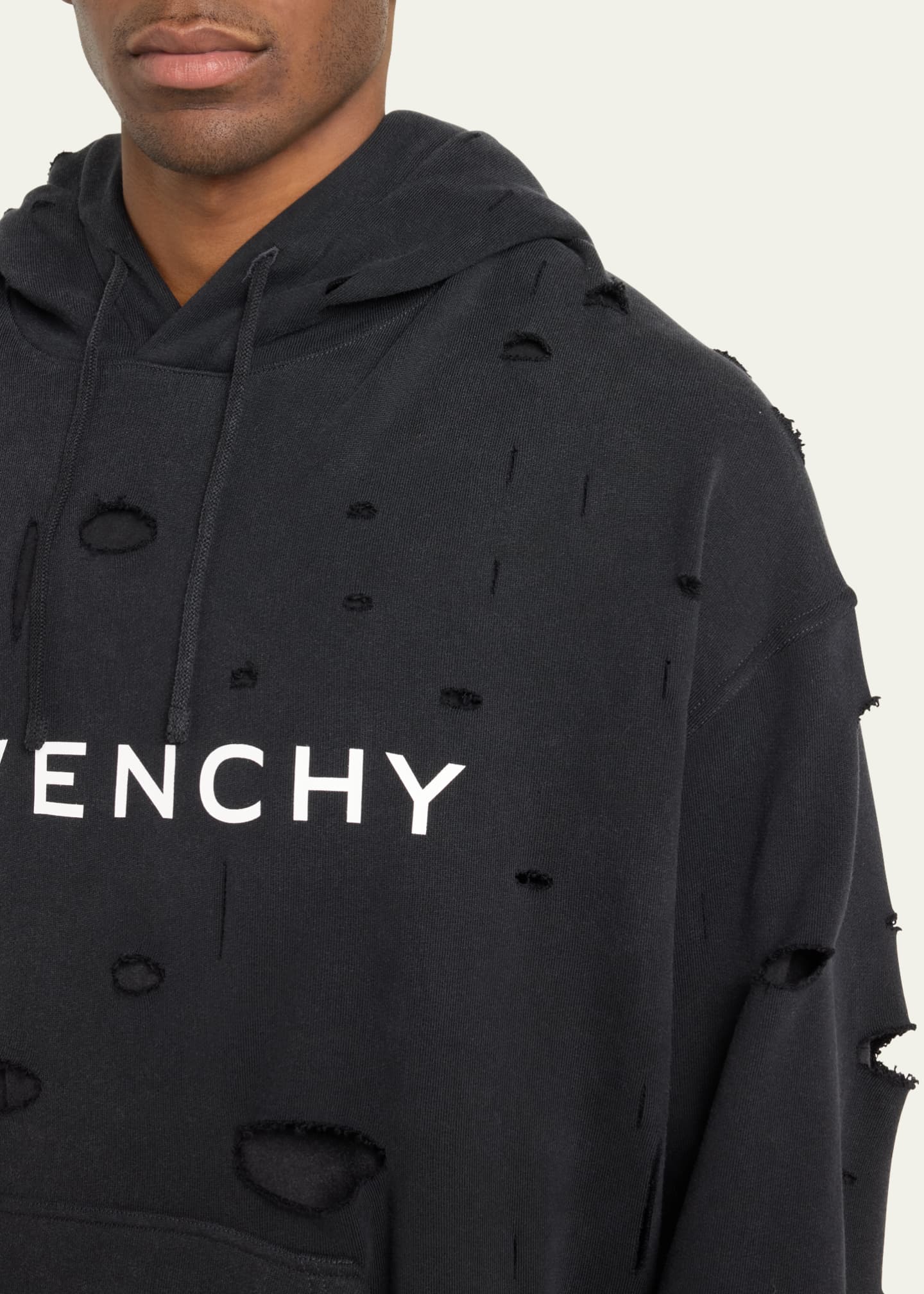 Givenchy Men s Oversized Destroyed Terry Sweatshirt Bergdorf Goodman