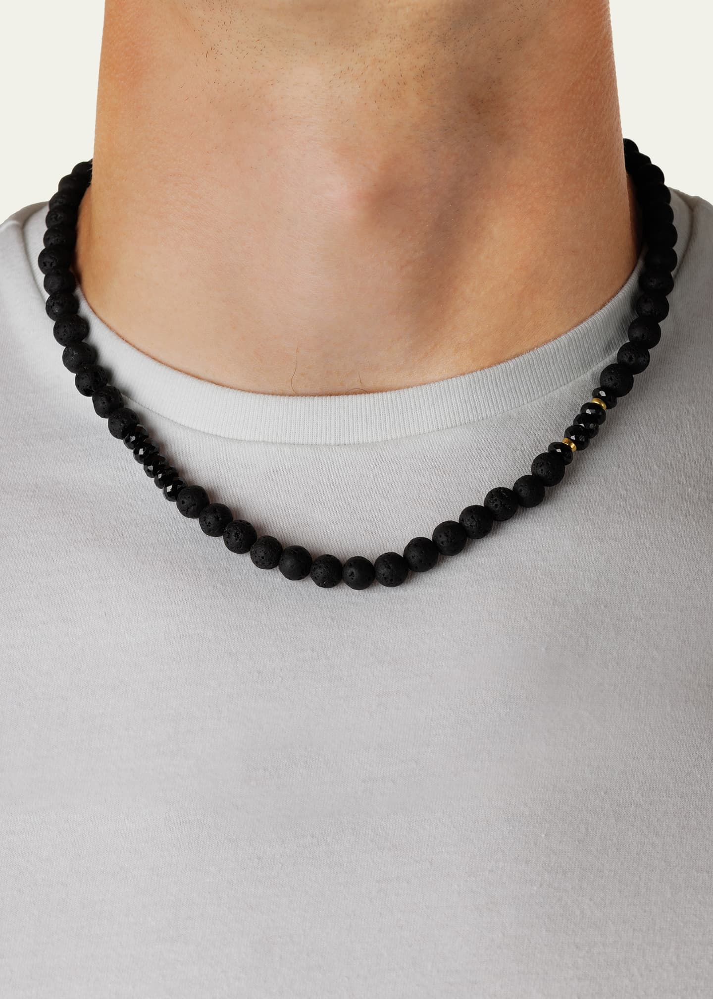 Jorge Adeler Men's Lava Rock Beaded Necklace Image 2 of 4