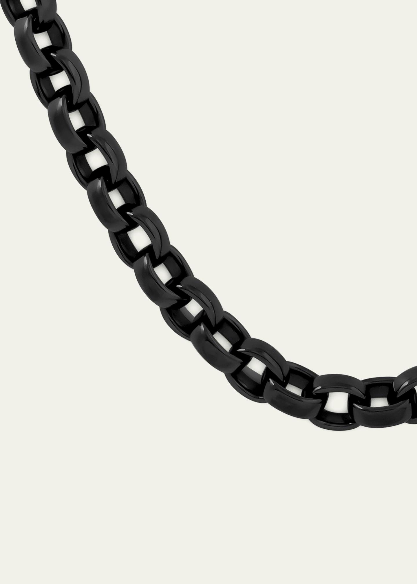 Rockyu Men's Lava Rock Bracelet – Double Strand Stainless Steel Chain, Black Lava Beads, Adjustable 7.3-9.1 Inch – Punk Style Gift - View #8