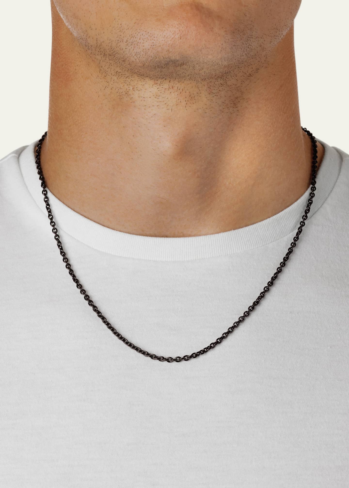 Jorge Adeler Men's Black Stainless Steel Chain Necklace, 20"L Image 2 of 4