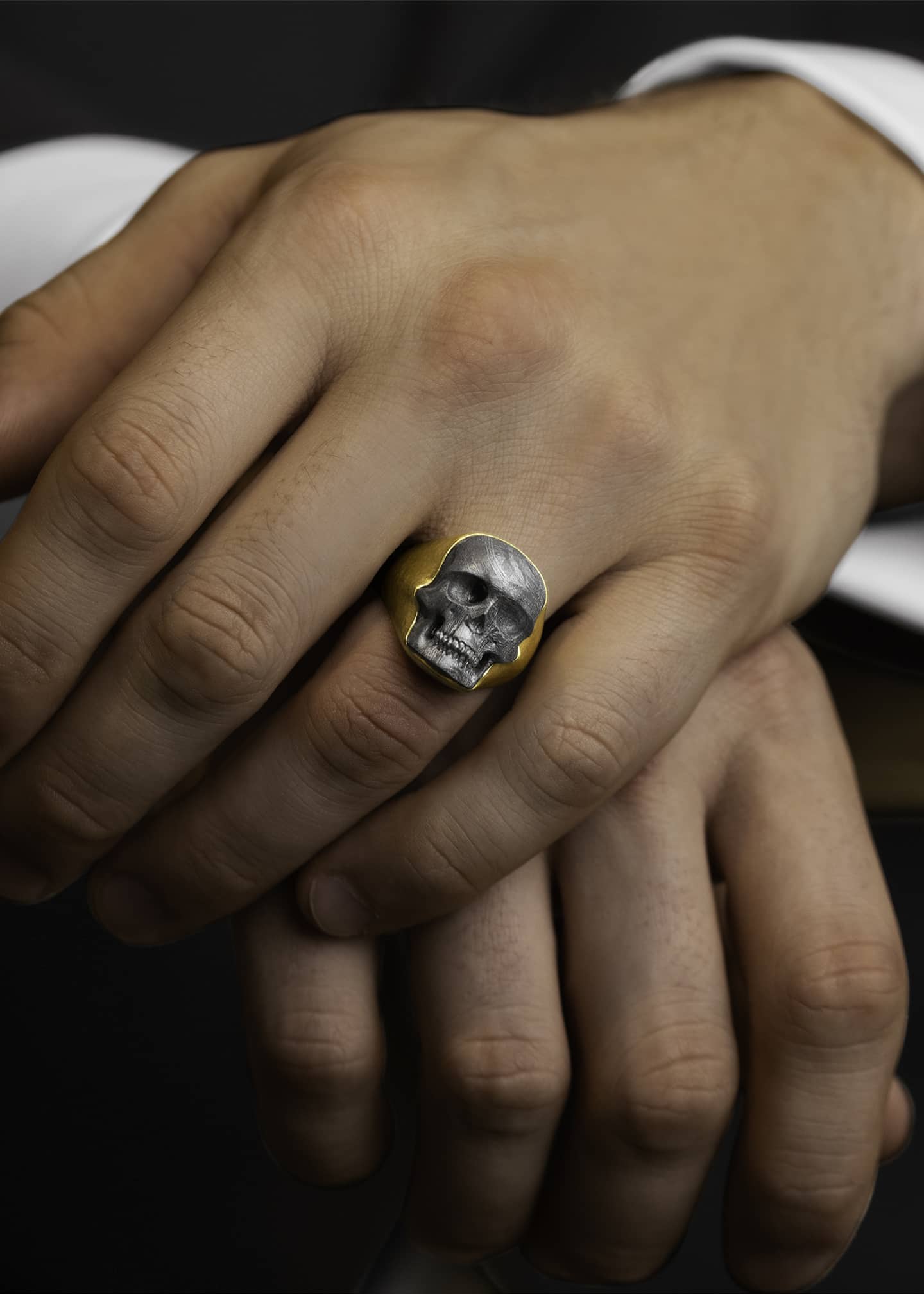 Mens 14k gold skull ring shop