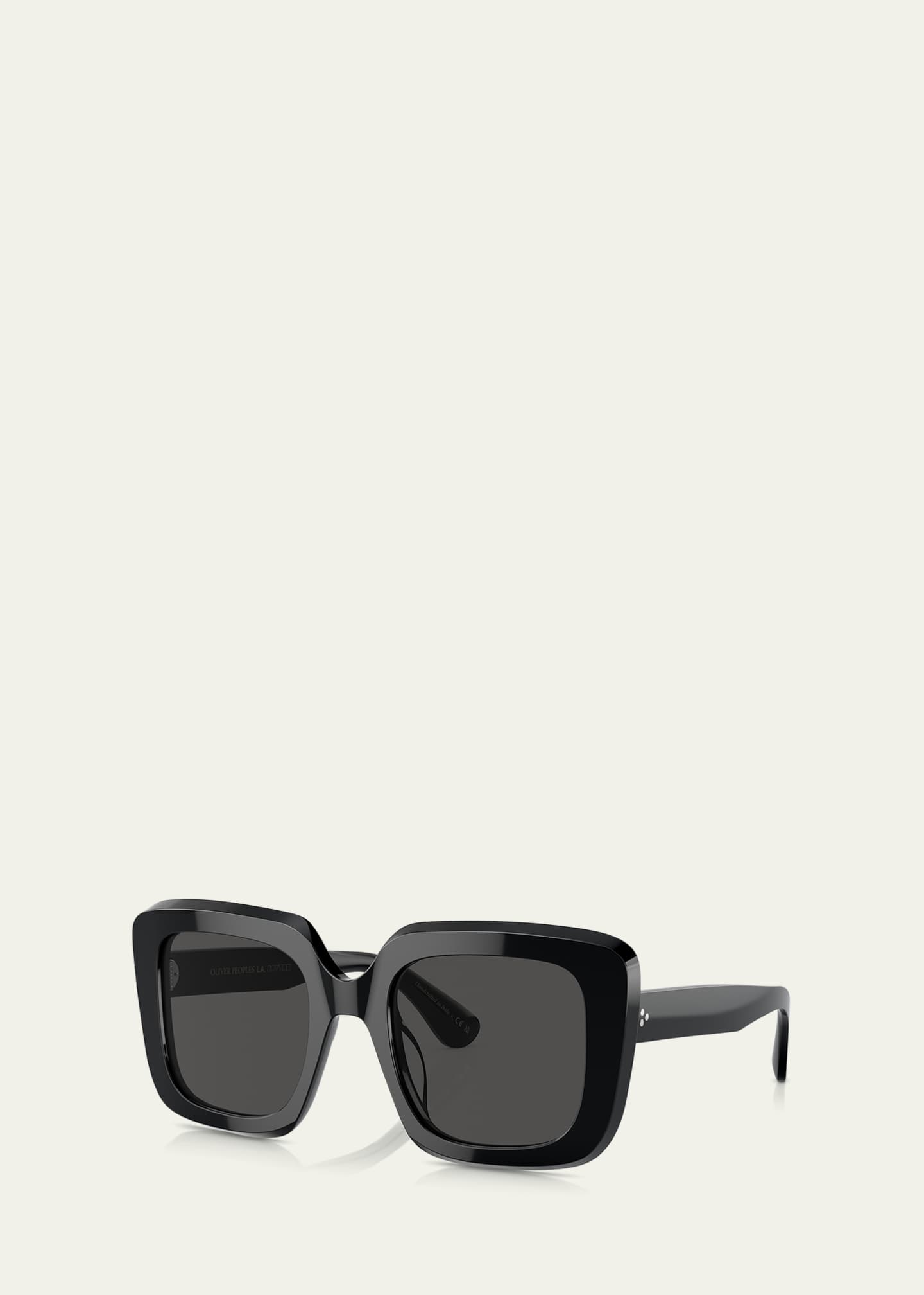 Oliver Peoples Franca Beveled Acetate Square Sunglasses
