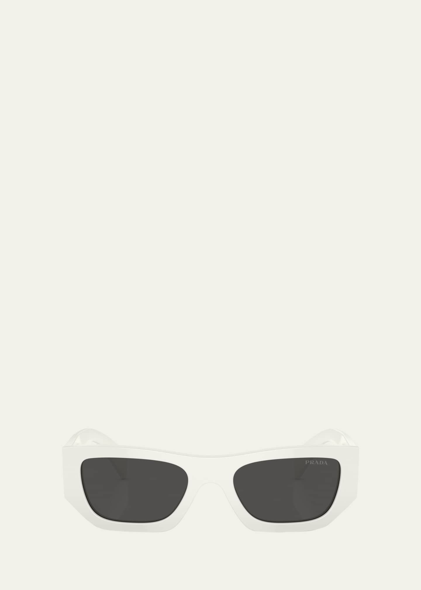 Prada Bold Acetate & Plastic Rectangle Sunglasses - Bergdorf Goodman