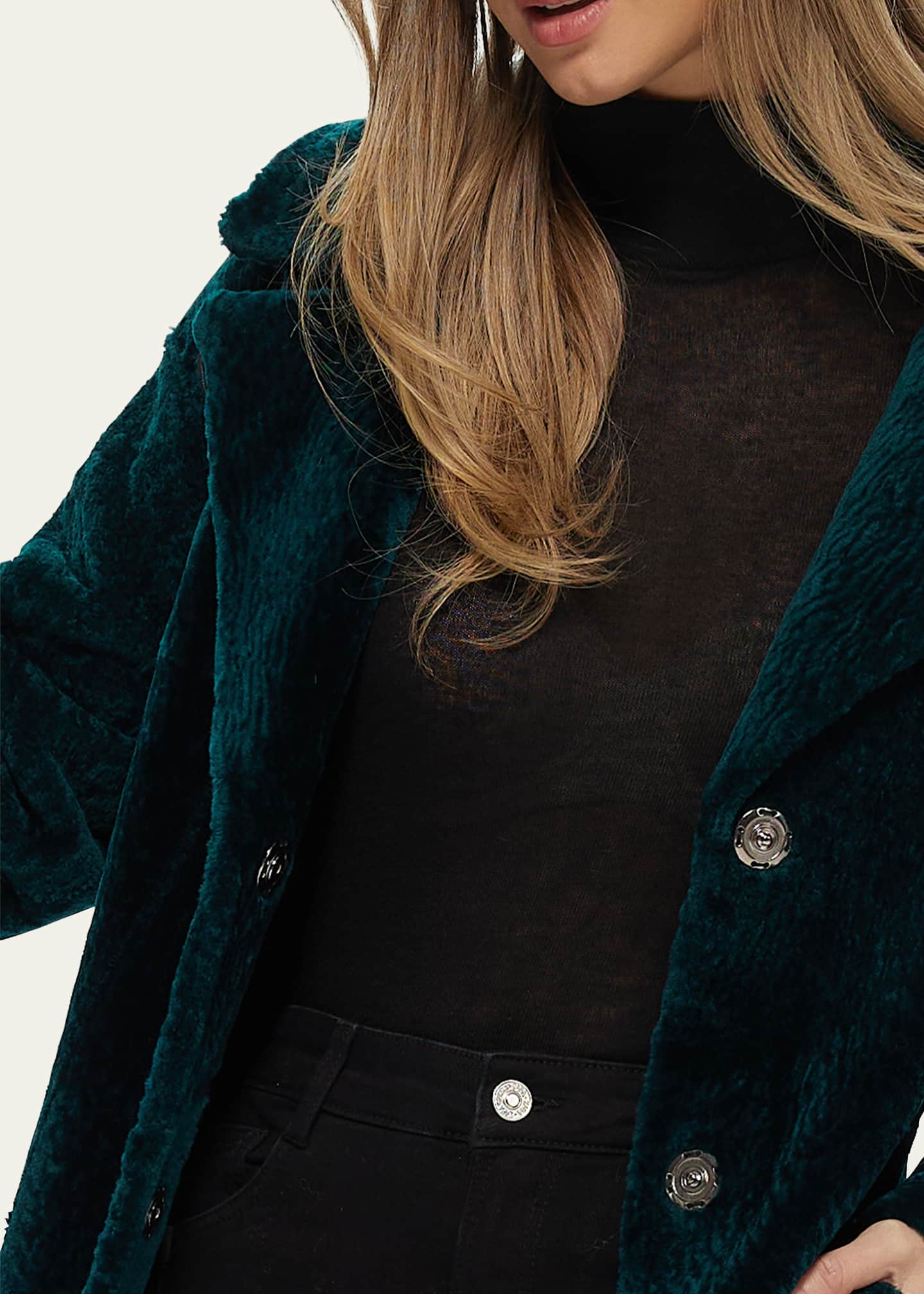 Gorski Reversible Shearling Lamb Overcoat with Tie Belt Image 5 of 5