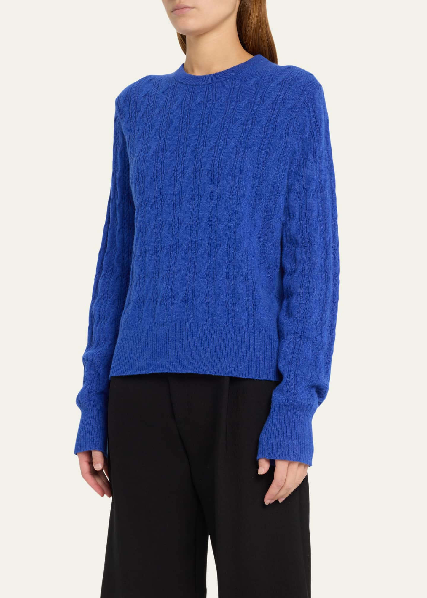 Guest in Residence Cashmere Cable-Knit Crewneck Sweater - Bergdorf Goodman