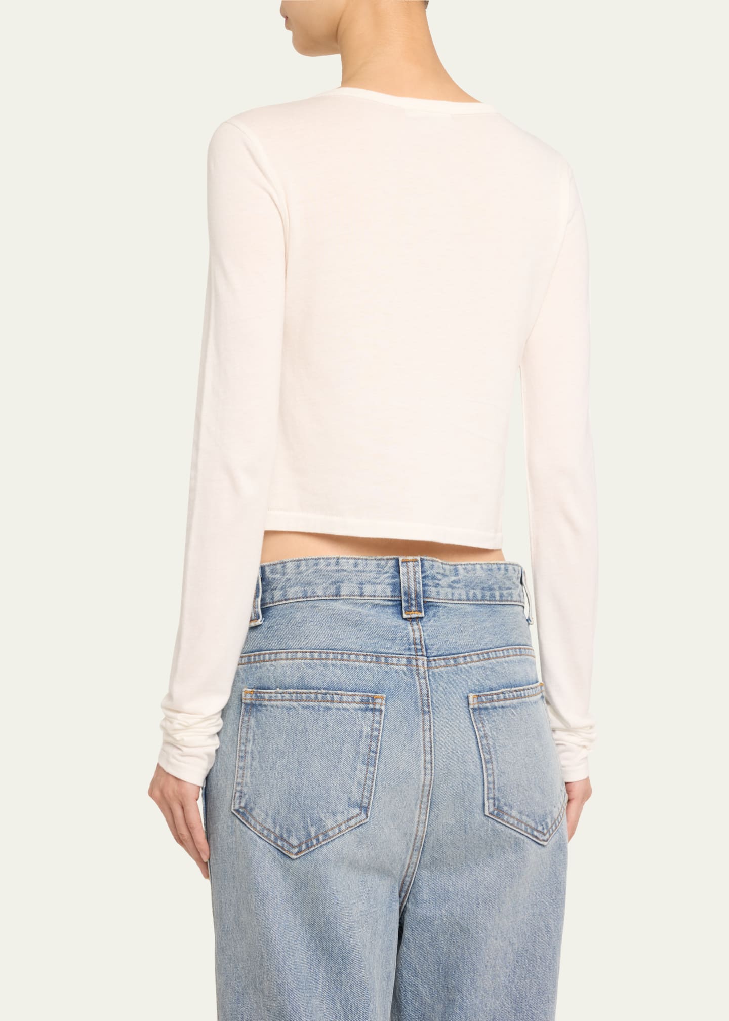 Eterne Heathered LongSleeve Baby Tee Bergdorf Goodman