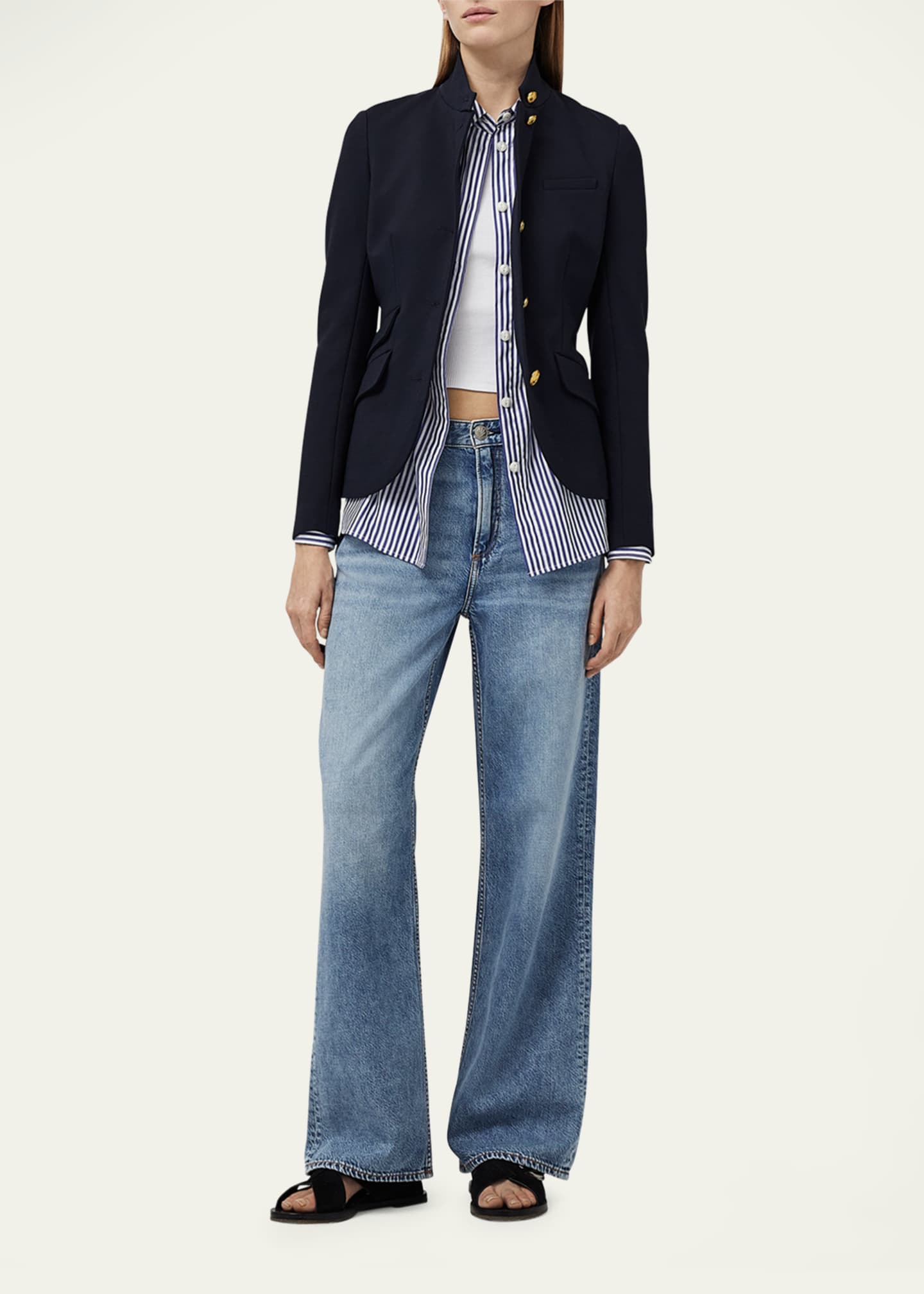 Rag & Bone Featherweight Logan Mid-Rise Wide Jeans Image 2 of 7