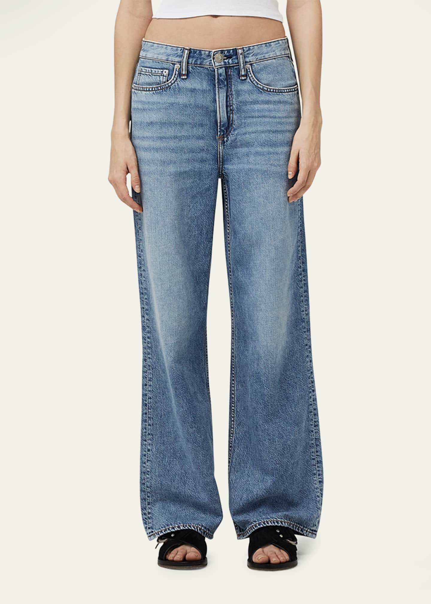 Rag & Bone Featherweight Logan Mid-Rise Wide Jeans Image 4 of 7