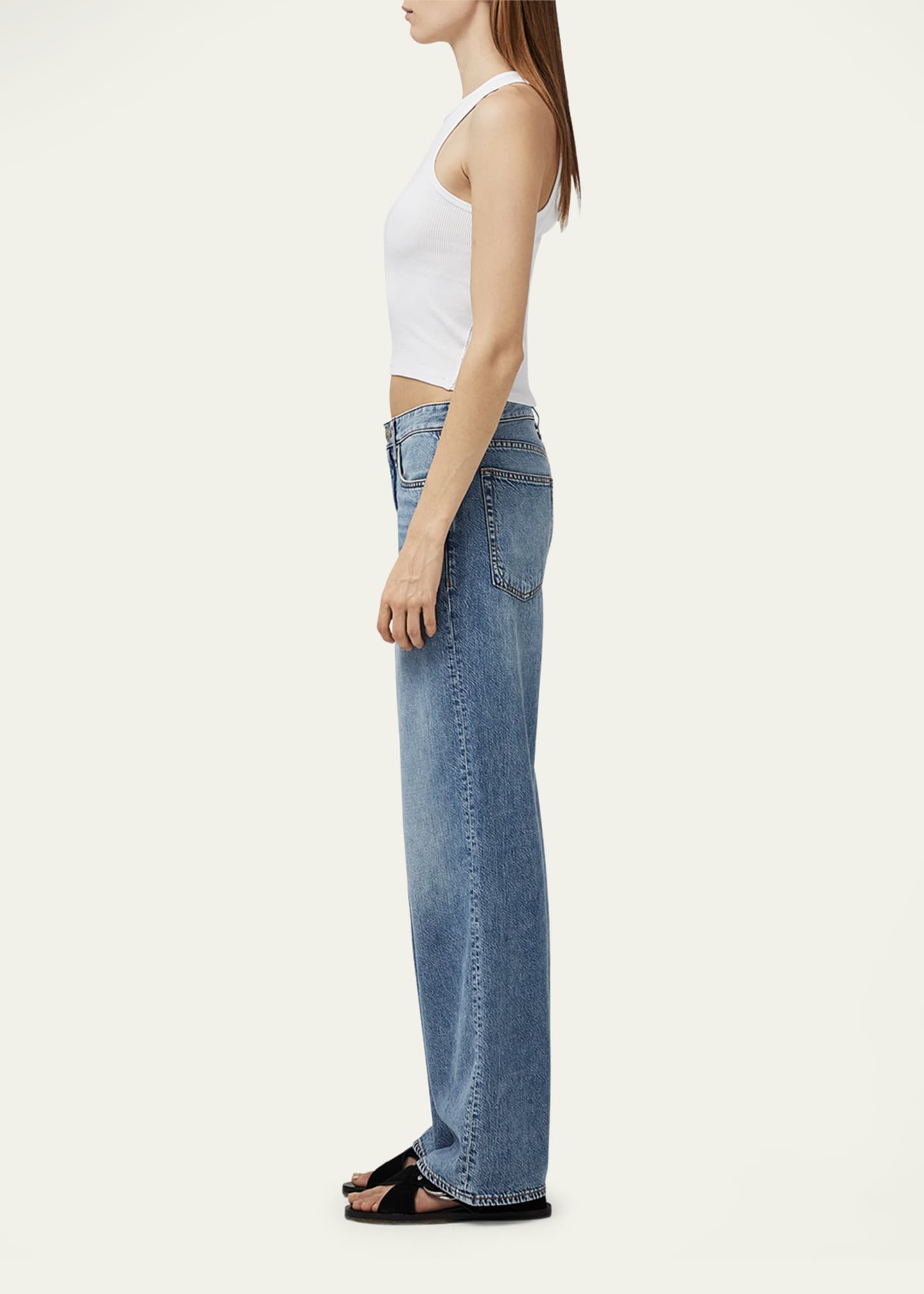Rag & Bone Featherweight Logan Mid-Rise Wide Jeans
