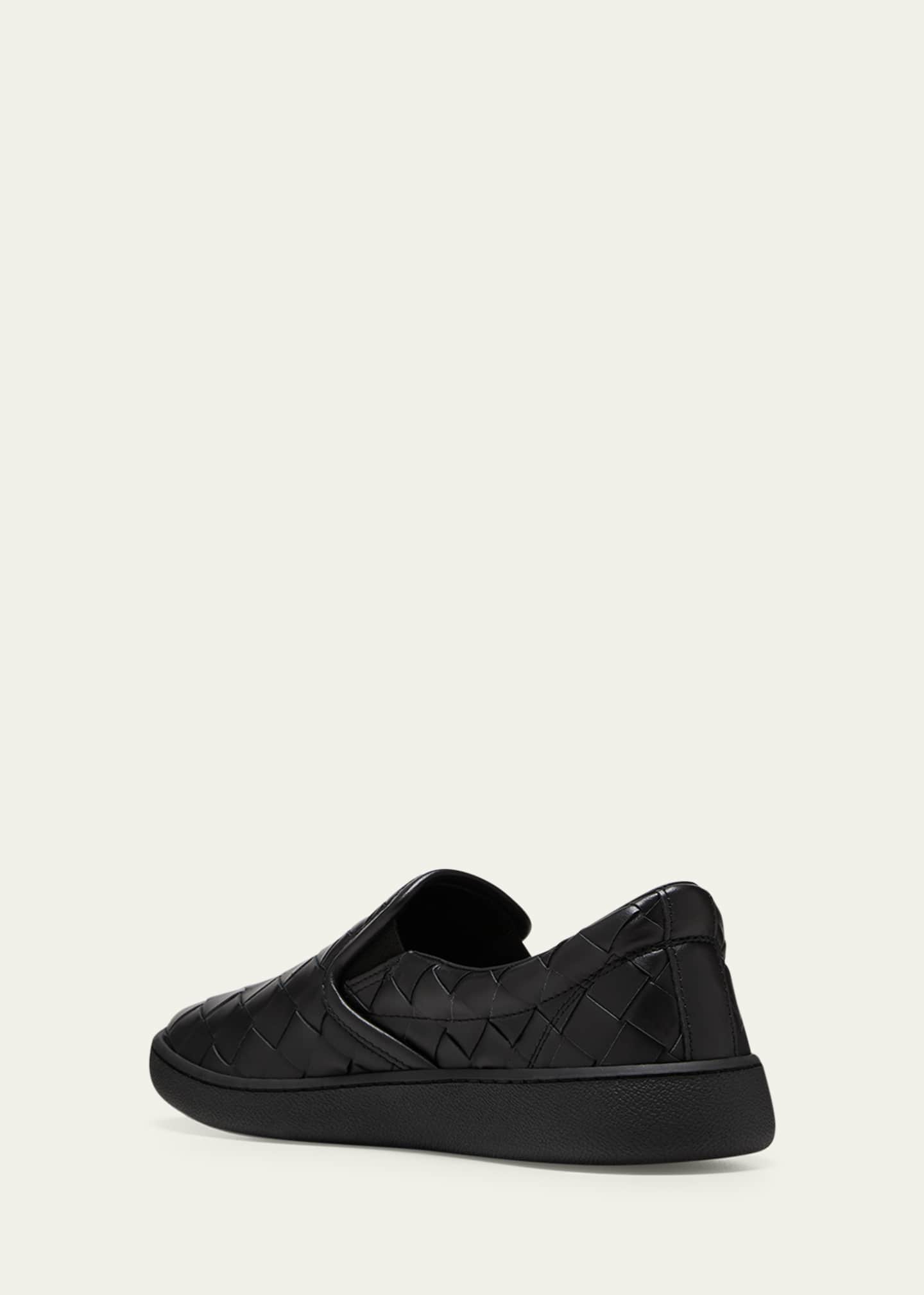 Bottega Veneta Sawyer Woven Leather Slip On Sneakers