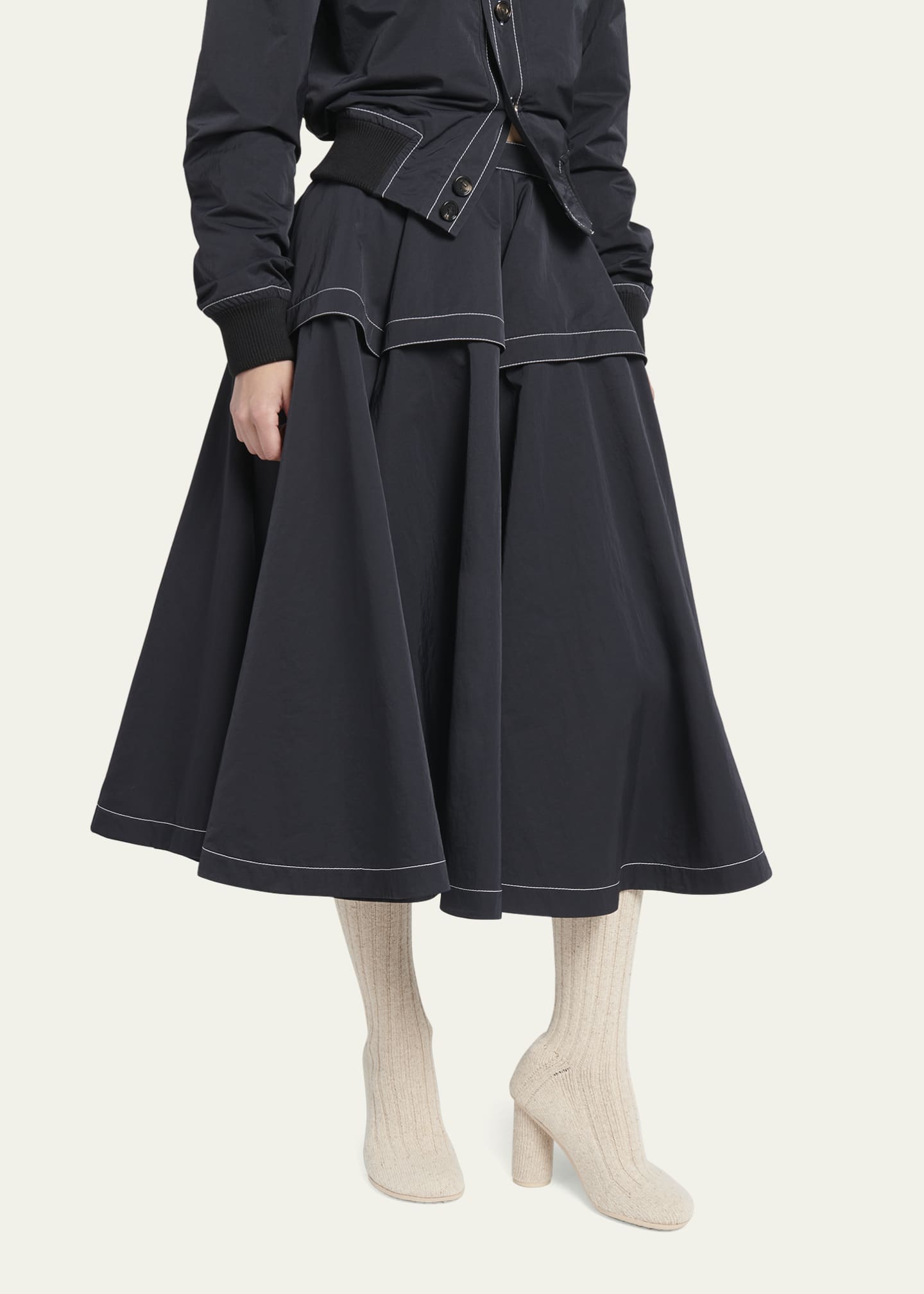 Bottega Veneta Atomic Wool Tall Sock Boots Image 3 of 5