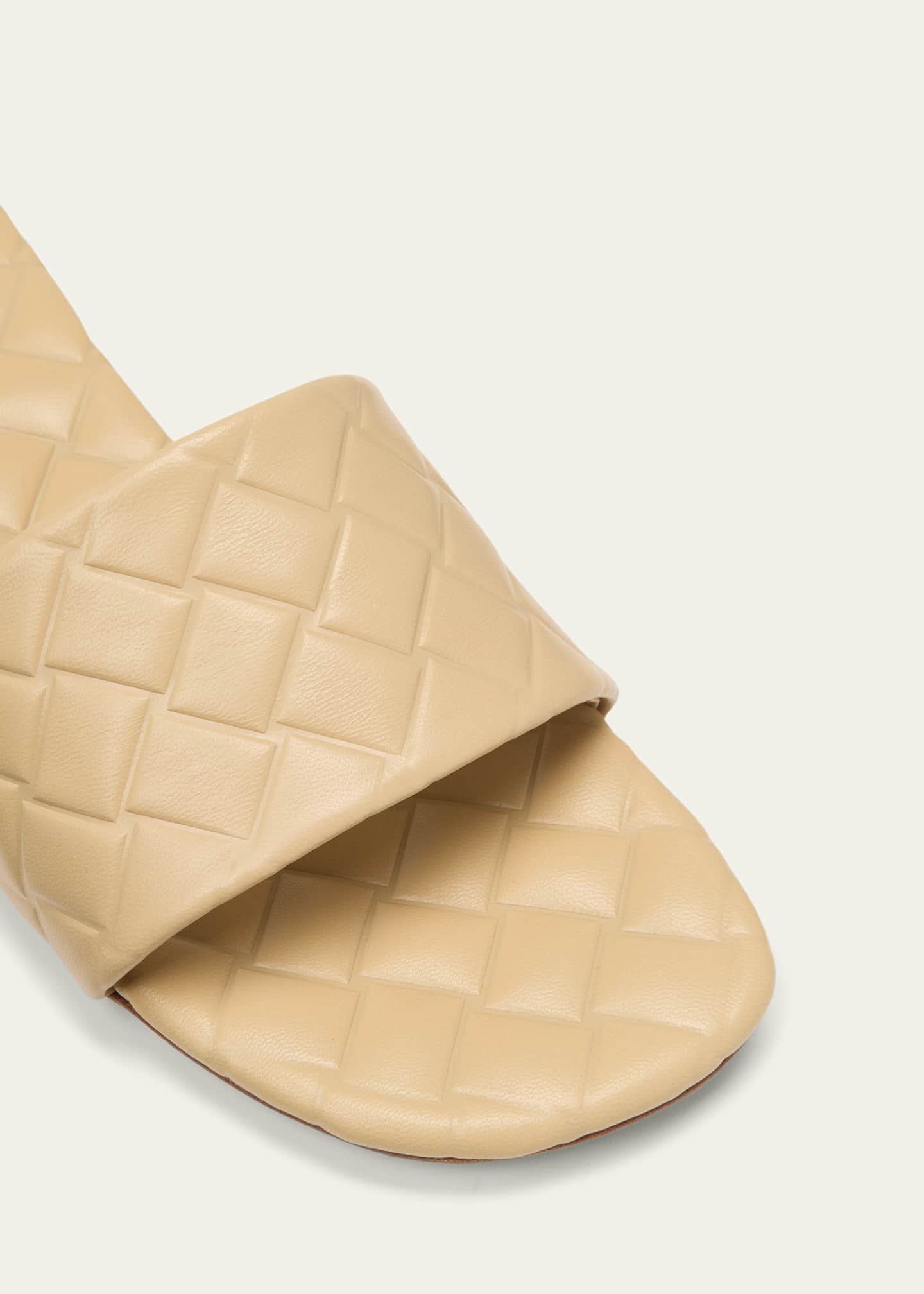 殿堂 Leather Quilted Veneta Bottega Flat Bergdorf - Sandals Slide 靴